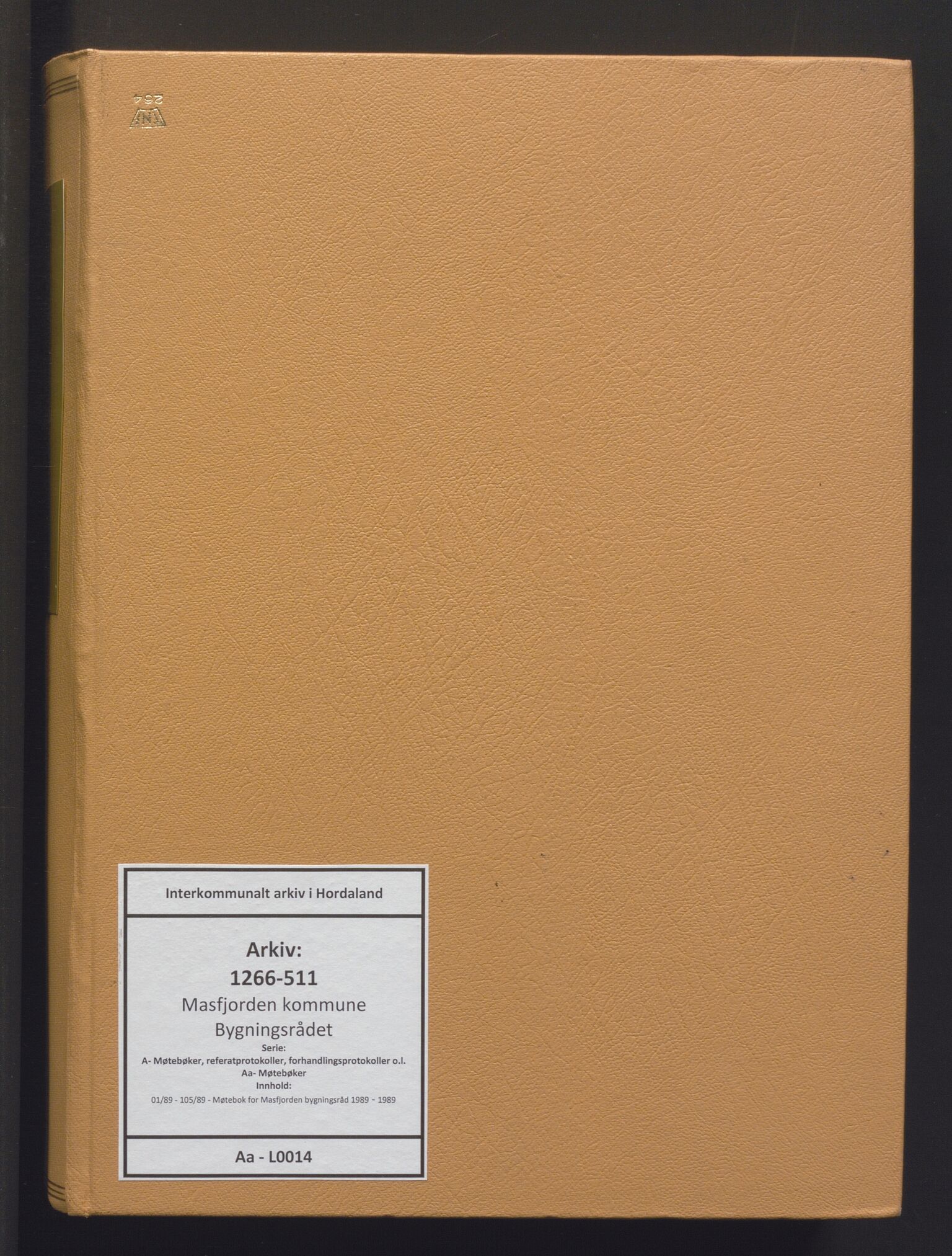 Masfjorden kommune. Bygningsrådet, IKAH/1266-511/A/Aa/L0014: Møtebok for Masfjorden bygningsråd, 1989
