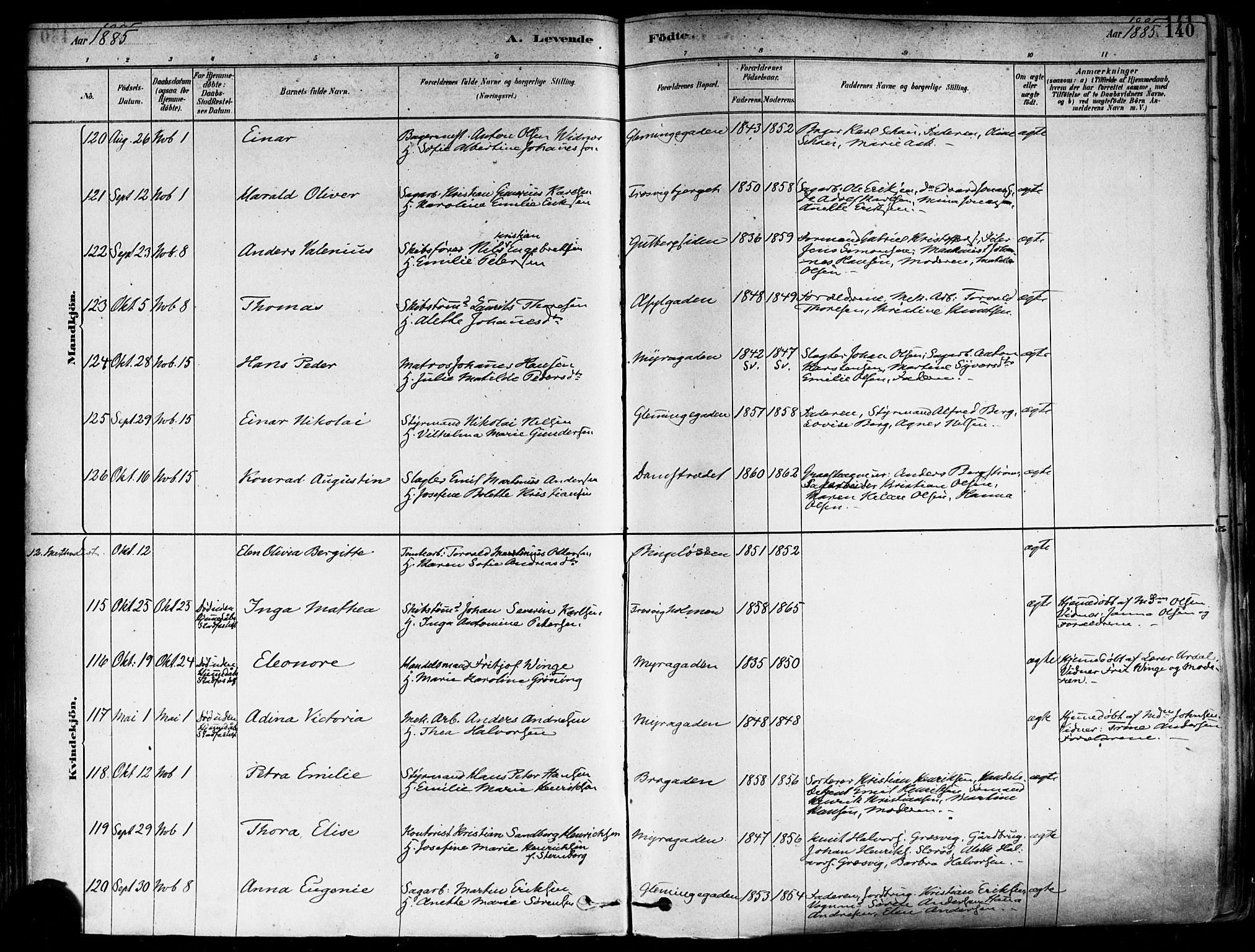 Fredrikstad domkirkes prestekontor Kirkebøker, AV/SAO-A-10906/F/Fa/L0002: Ministerialbok nr. 2, 1878-1894, s. 140