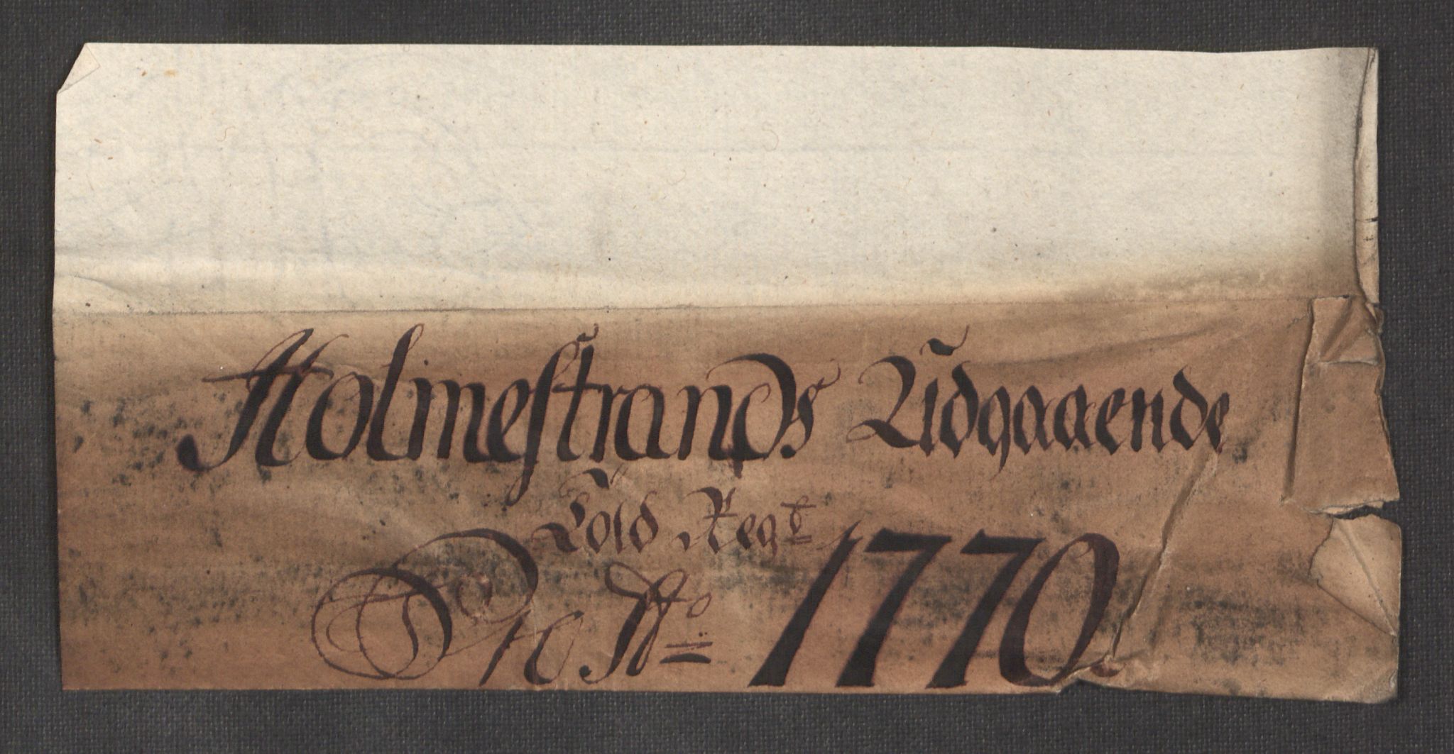 Generaltollkammeret, tollregnskaper, AV/RA-EA-5490/R09/L0050/0001: Tollregnskaper Holmestrand / Utgående hovedtollbok, 1770