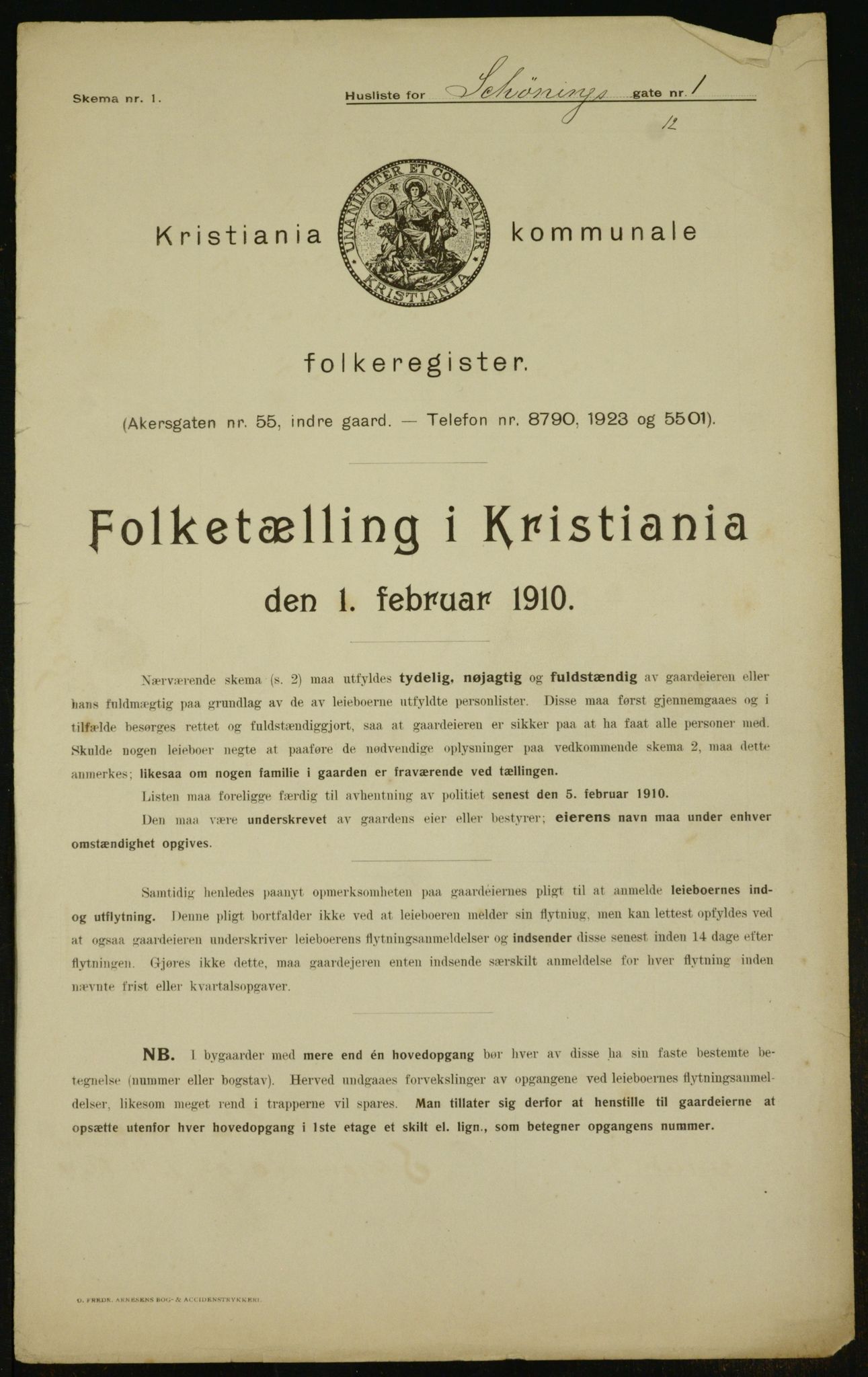 OBA, Kommunal folketelling 1.2.1910 for Kristiania, 1910, s. 89133