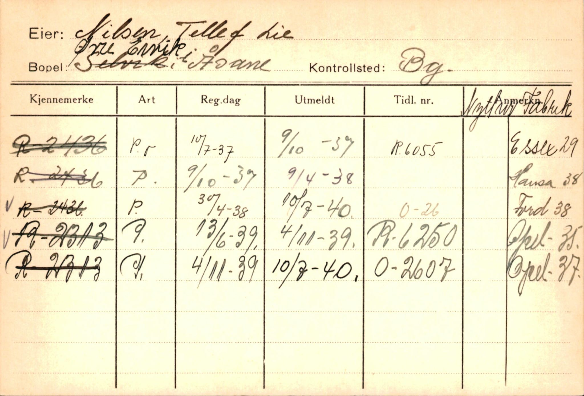 Statens vegvesen, Hordaland vegkontor, AV/SAB-A-5201/2/Ha/L0040: R-eierkort N, 1920-1971, s. 1