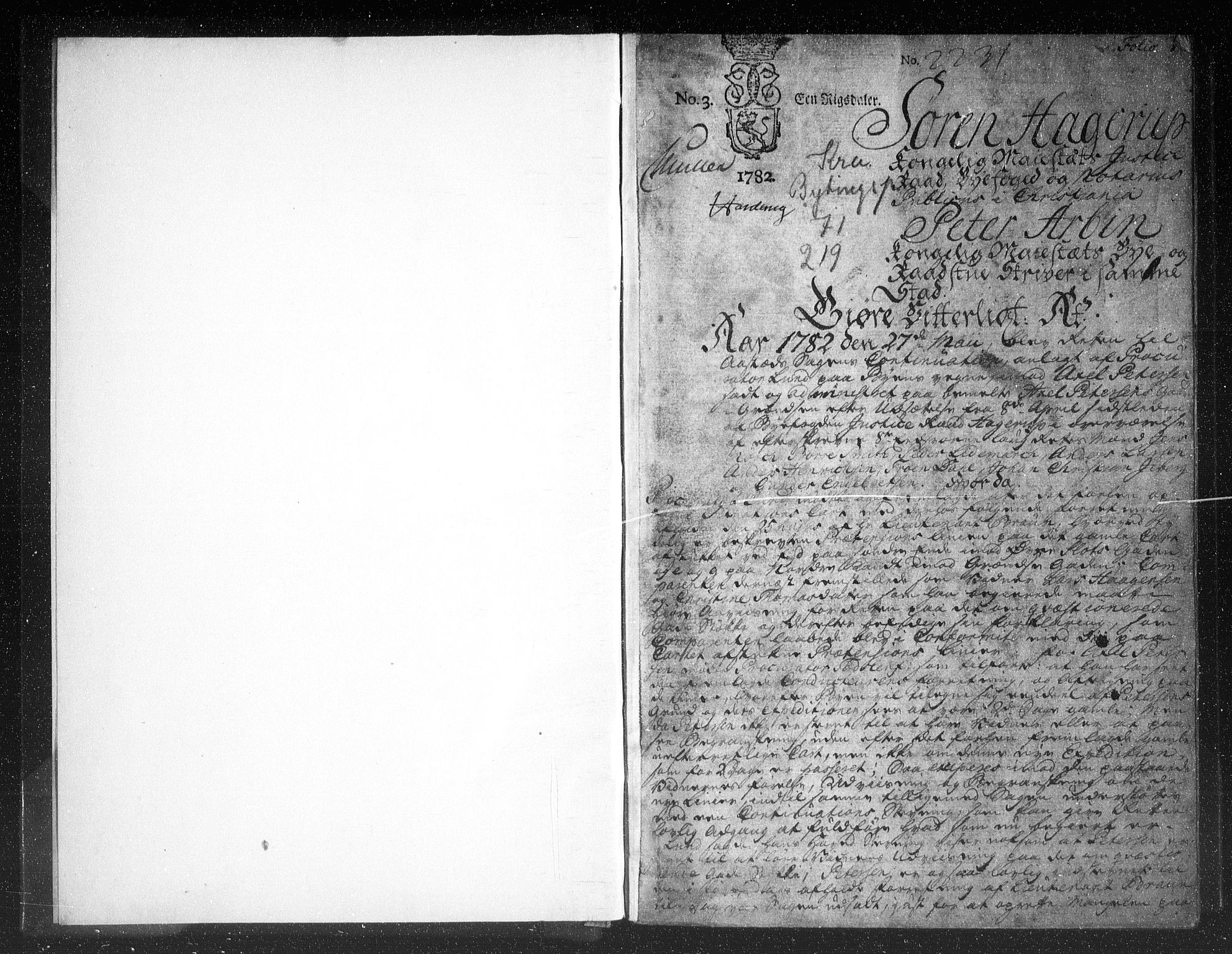 Christiania byfogd, AV/SAO-A-11543/F/Fb/L0071: Tingbok, 1782-1785, s. 0b-1a