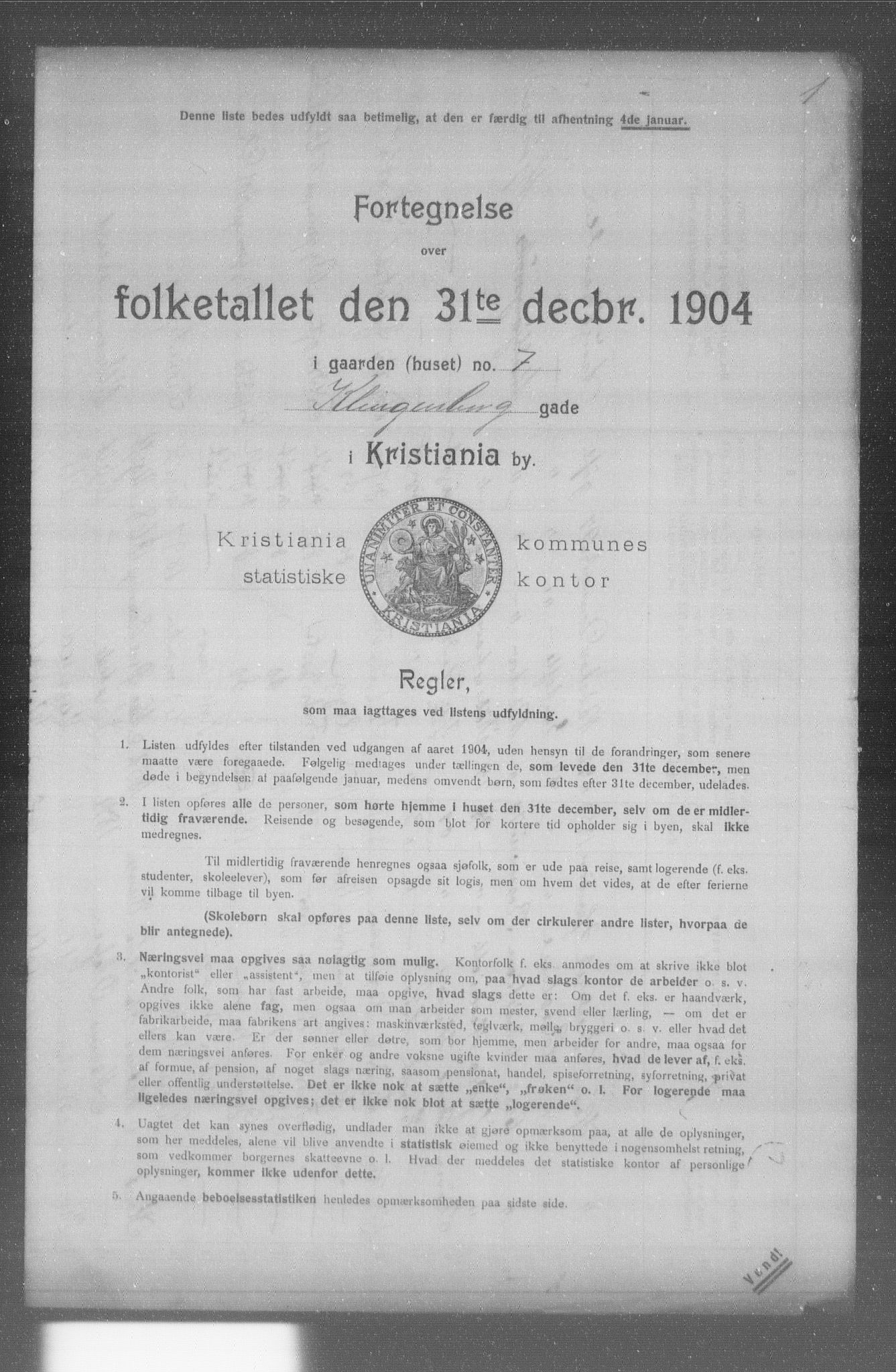 OBA, Kommunal folketelling 31.12.1904 for Kristiania kjøpstad, 1904, s. 9918