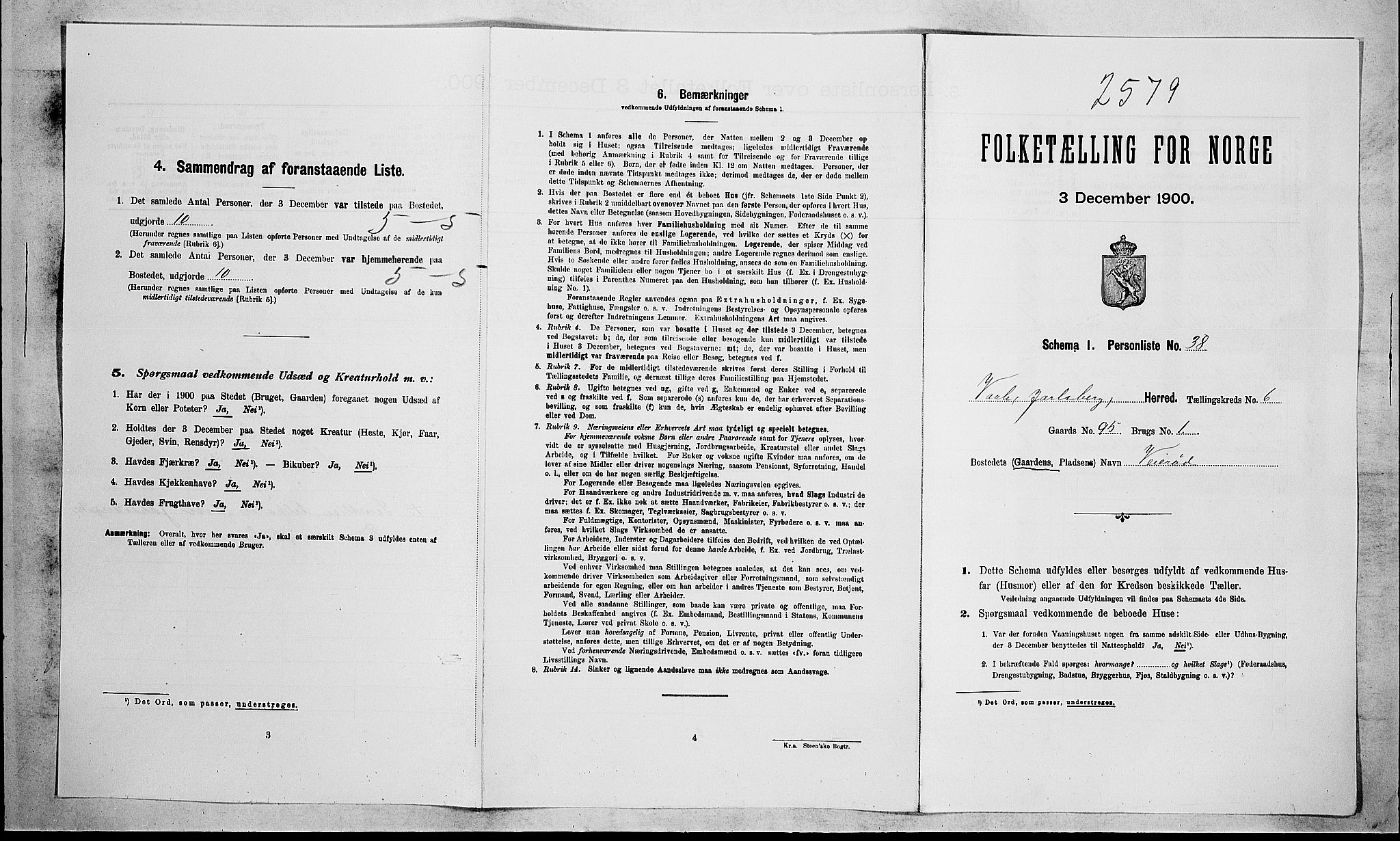 RA, Folketelling 1900 for 0716 Våle herred, 1900, s. 766