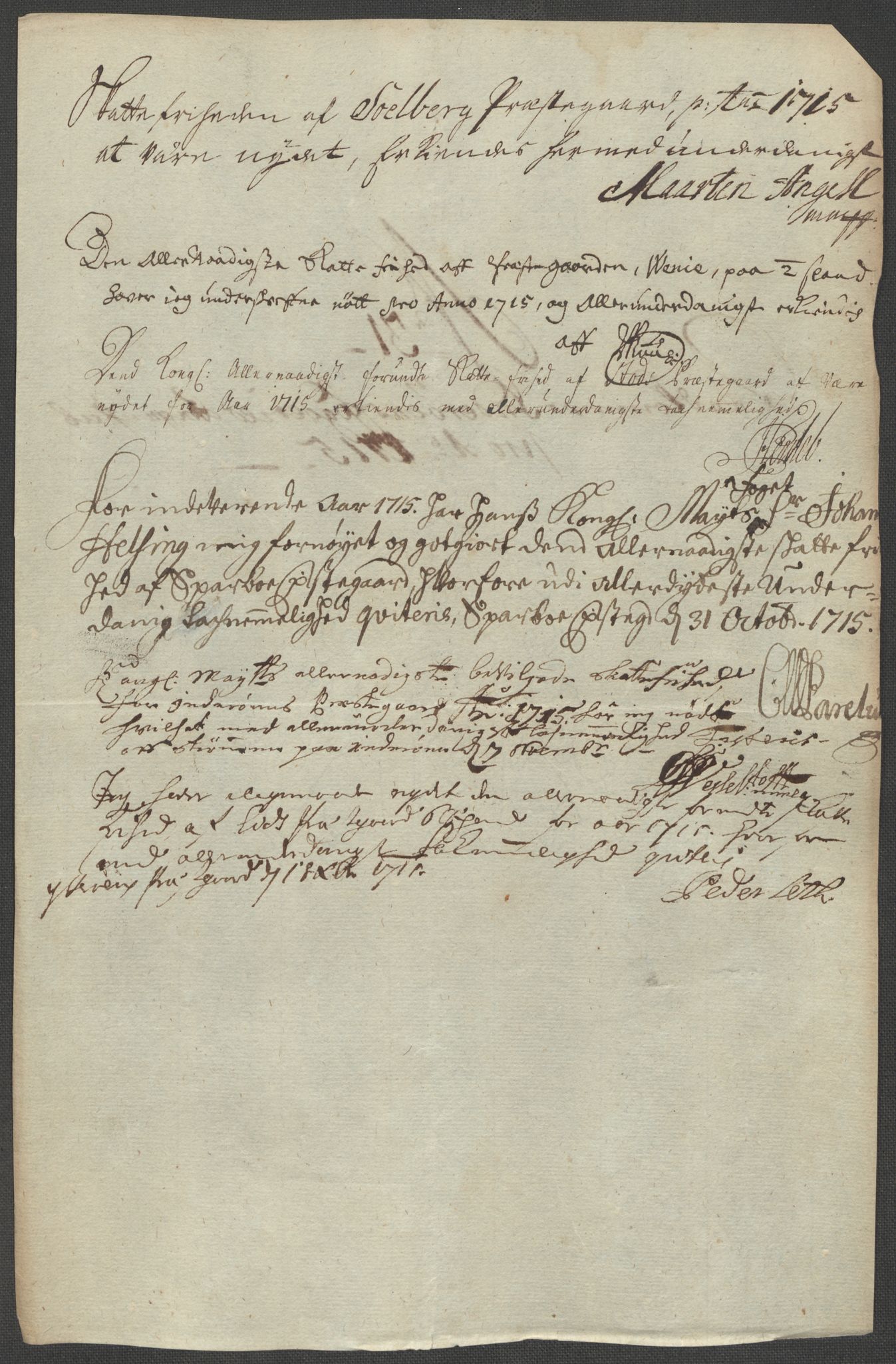 Rentekammeret inntil 1814, Reviderte regnskaper, Fogderegnskap, RA/EA-4092/R63/L4323: Fogderegnskap Inderøy, 1715, s. 296