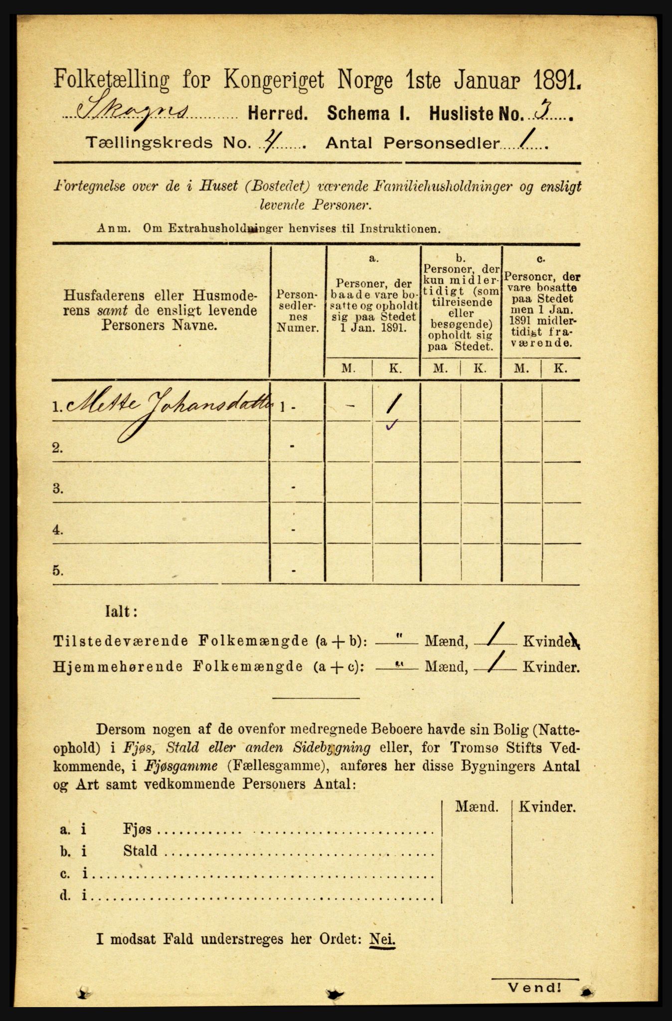 RA, Folketelling 1891 for 1719 Skogn herred, 1891, s. 2270