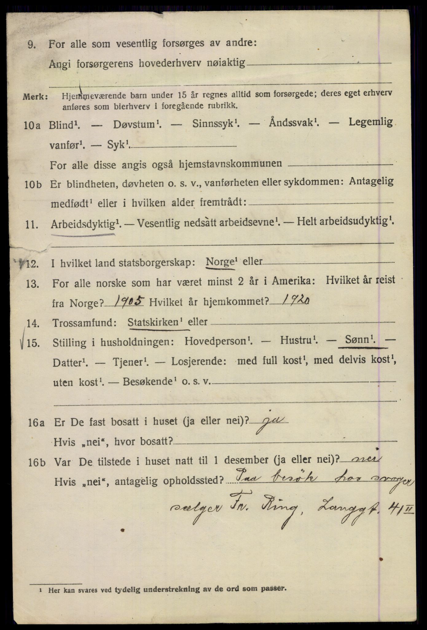 SAO, Folketelling 1920 for 0301 Kristiania kjøpstad, 1920, s. 539706