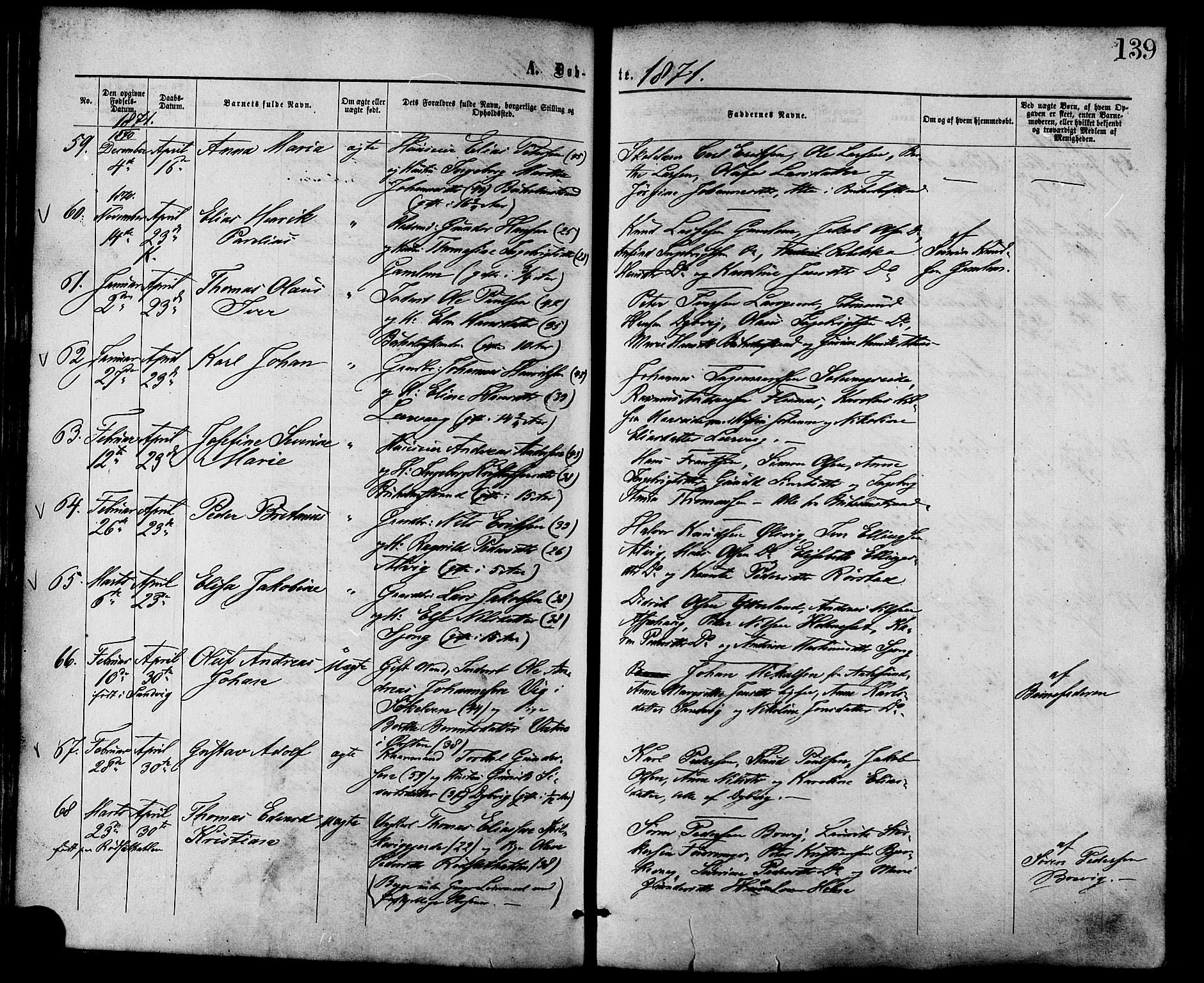 Ministerialprotokoller, klokkerbøker og fødselsregistre - Møre og Romsdal, AV/SAT-A-1454/528/L0399: Ministerialbok nr. 528A10, 1864-1879, s. 139