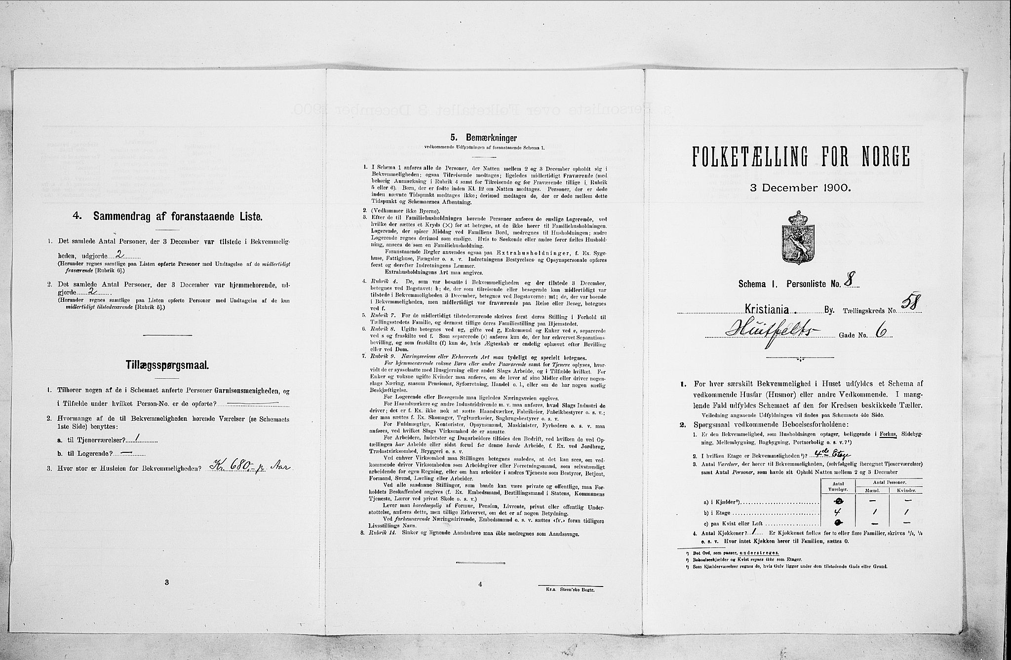 SAO, Folketelling 1900 for 0301 Kristiania kjøpstad, 1900, s. 39161