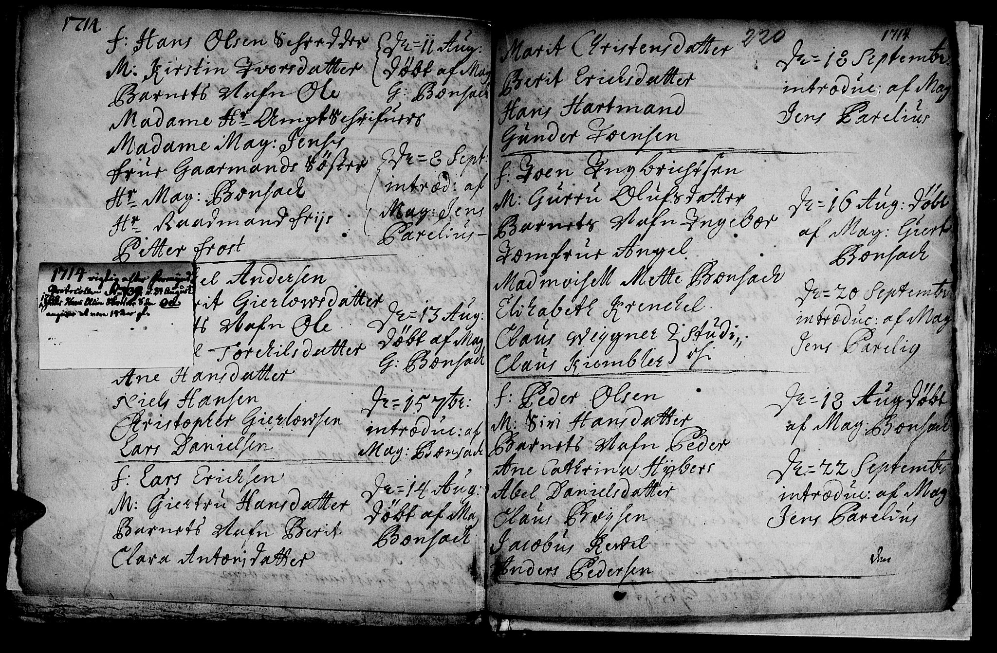 Ministerialprotokoller, klokkerbøker og fødselsregistre - Sør-Trøndelag, SAT/A-1456/601/L0034: Ministerialbok nr. 601A02, 1702-1714, s. 220