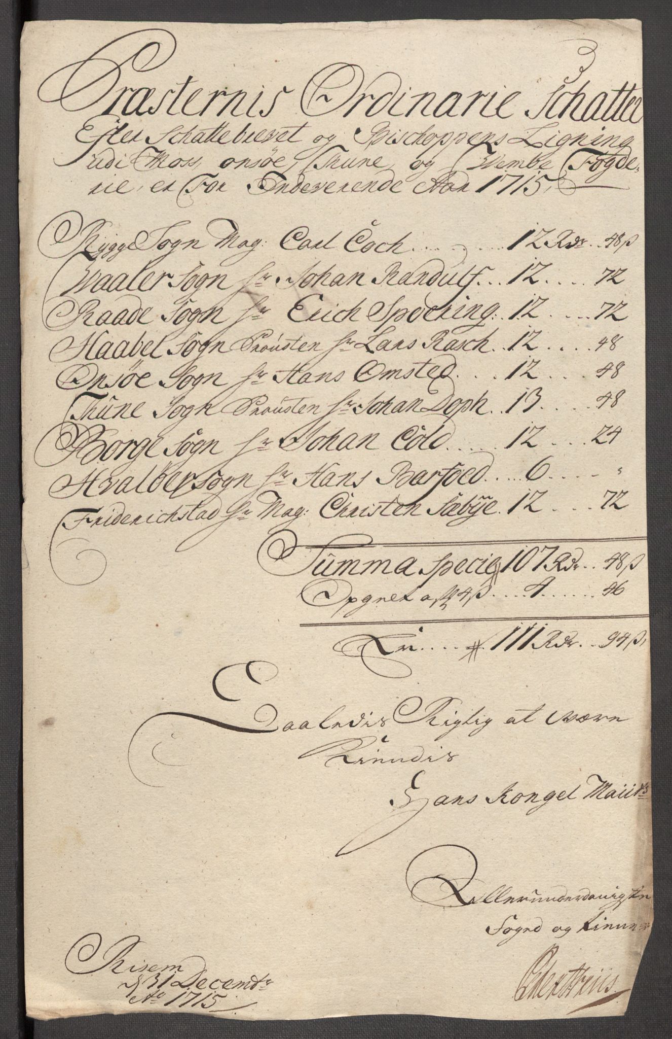 Rentekammeret inntil 1814, Reviderte regnskaper, Fogderegnskap, AV/RA-EA-4092/R04/L0140: Fogderegnskap Moss, Onsøy, Tune, Veme og Åbygge, 1715-1716, s. 36