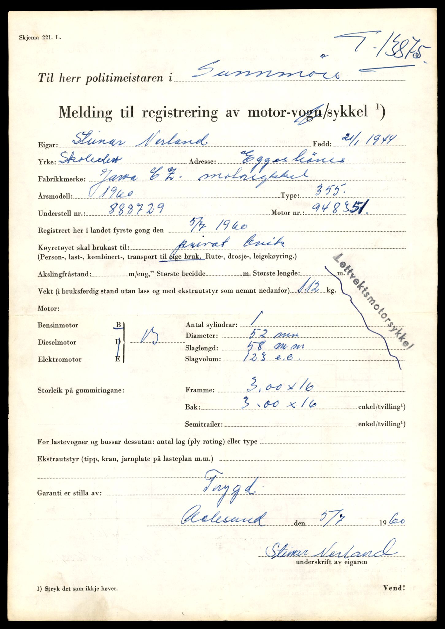 Møre og Romsdal vegkontor - Ålesund trafikkstasjon, AV/SAT-A-4099/F/Fe/L0041: Registreringskort for kjøretøy T 13710 - T 13905, 1927-1998, s. 2919