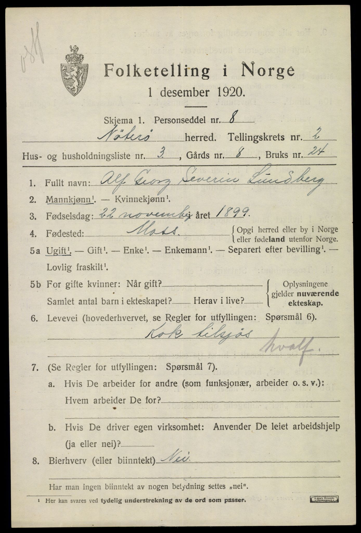 SAKO, Folketelling 1920 for 0722 Nøtterøy herred, 1920, s. 4101