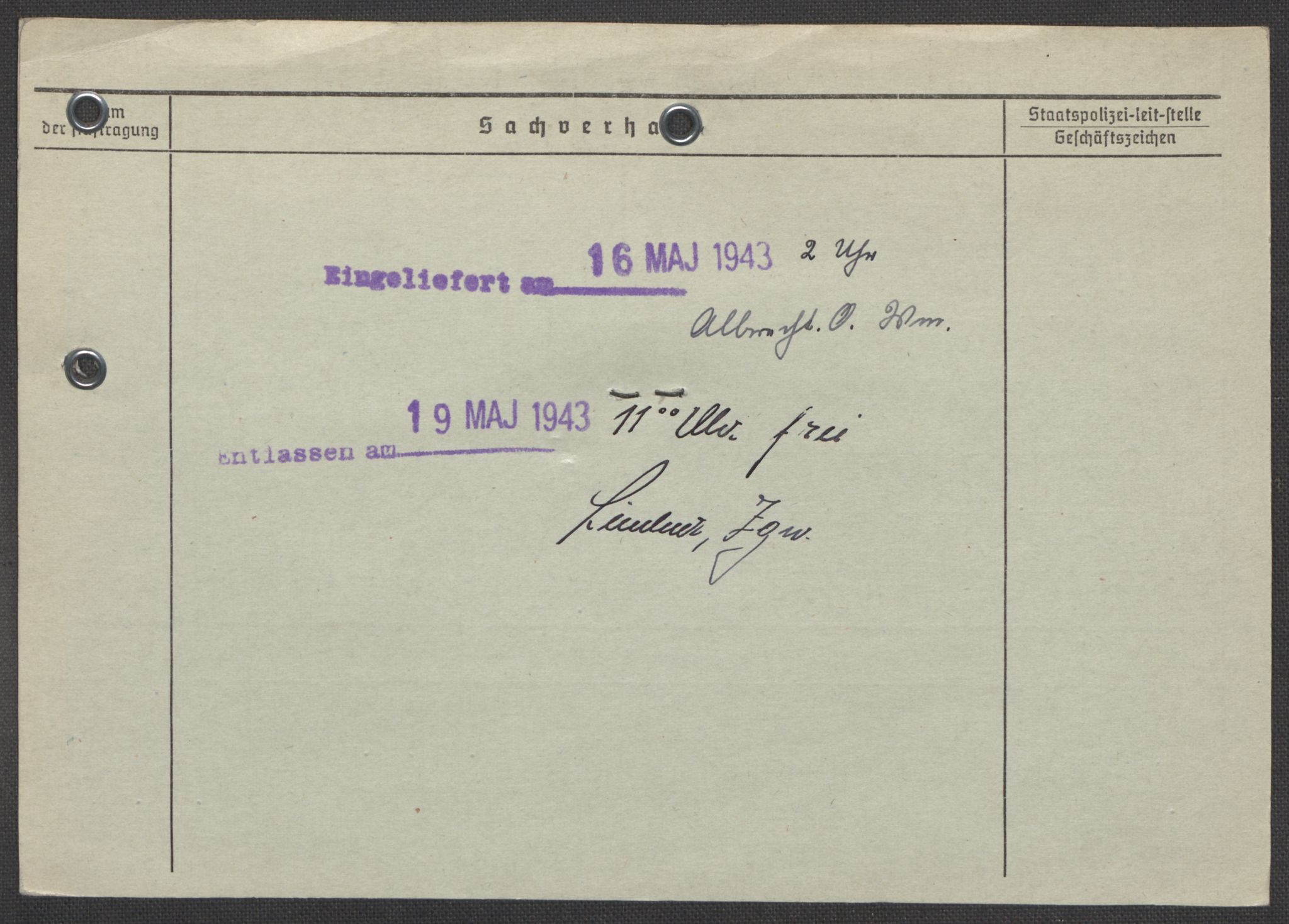 Befehlshaber der Sicherheitspolizei und des SD, AV/RA-RAFA-5969/E/Ea/Eaa/L0007: Register over norske fanger i Møllergata 19: Lundb-N, 1940-1945, s. 1567