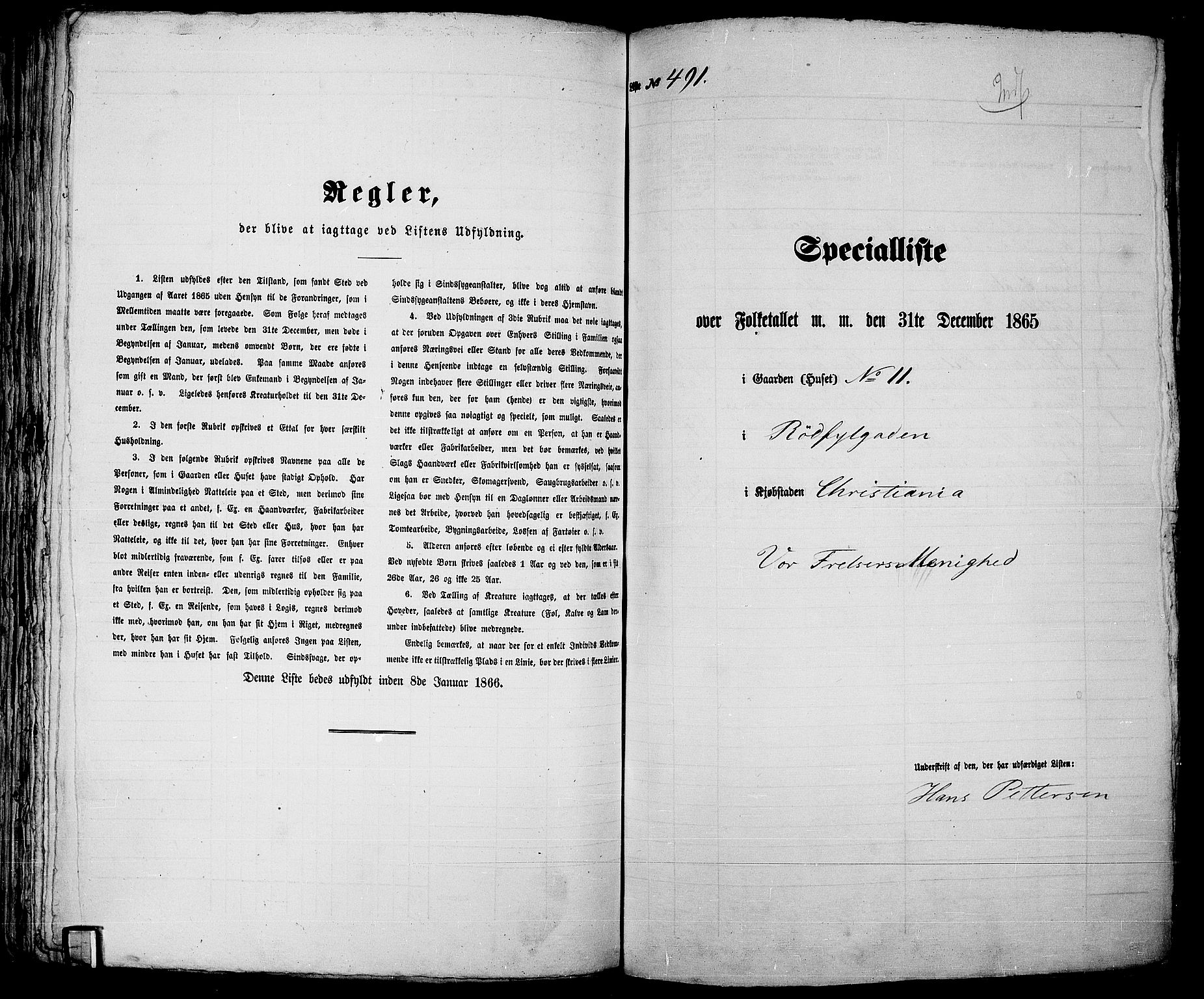 RA, Folketelling 1865 for 0301 Kristiania kjøpstad, 1865, s. 1320