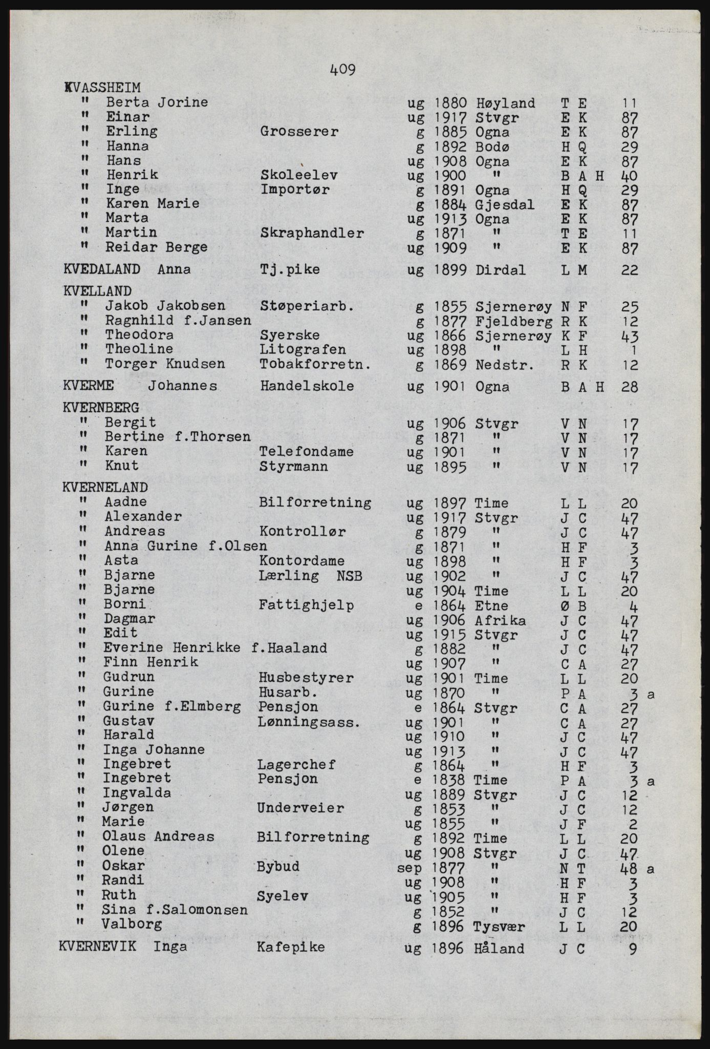 SAST, Avskrift av folketellingen 1920 for Stavanger kjøpstad, 1920, s. 1463