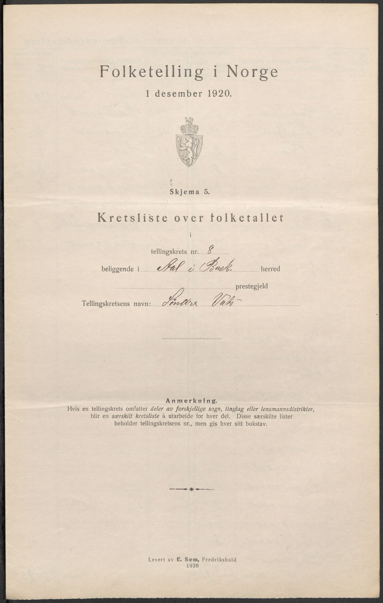 SAKO, Folketelling 1920 for 0619 Ål herred, 1920, s. 26