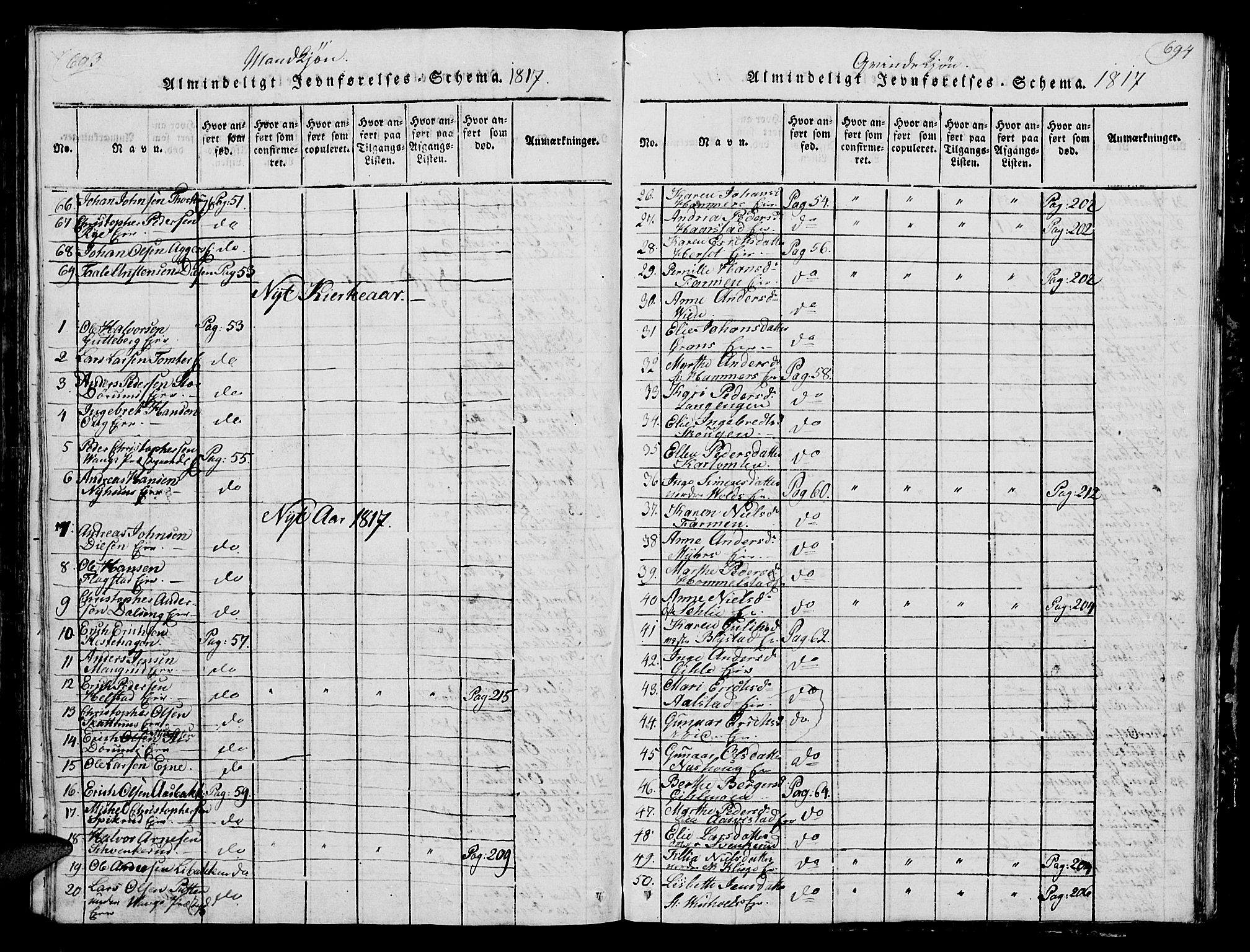 Vang prestekontor, Hedmark, AV/SAH-PREST-008/H/Ha/Hab/L0004: Klokkerbok nr. 4, 1813-1827, s. 693-694