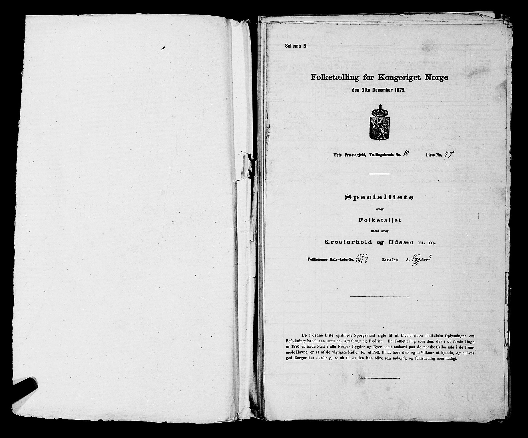 RA, Folketelling 1875 for 0227P Fet prestegjeld, 1875, s. 1345
