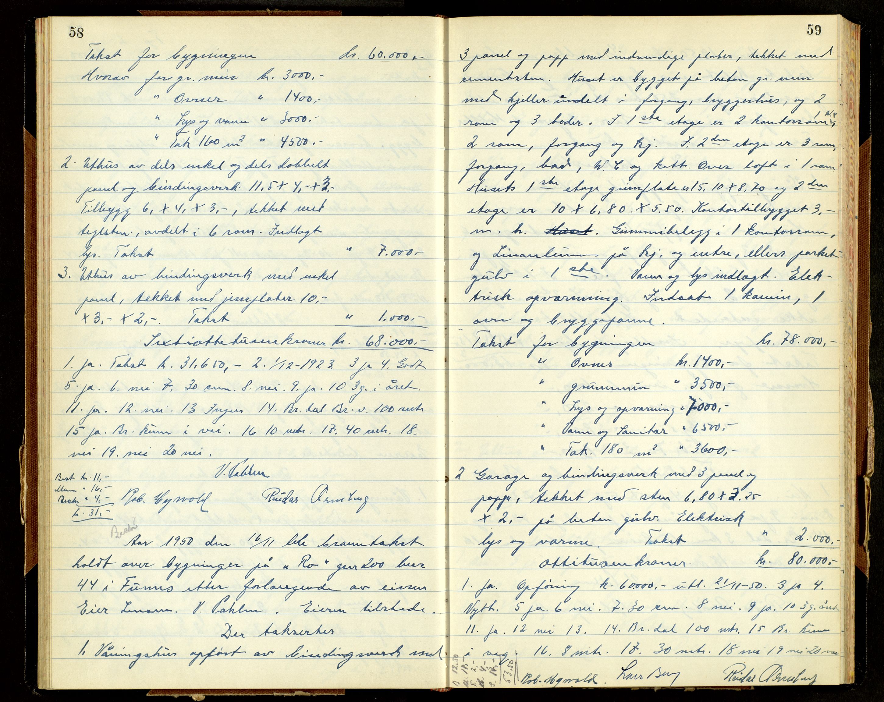 Norges Brannkasse, Furnes, AV/SAH-NBRANF-004/F/L0005: Branntakstprotokoll, 1950-1958, s. 58-59
