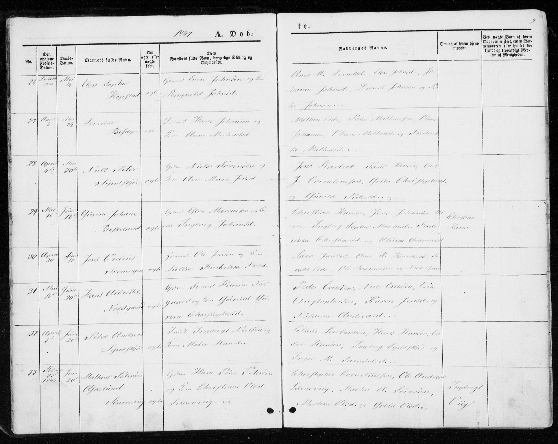 Ministerialprotokoller, klokkerbøker og fødselsregistre - Sør-Trøndelag, SAT/A-1456/657/L0704: Ministerialbok nr. 657A05, 1846-1857, s. 9