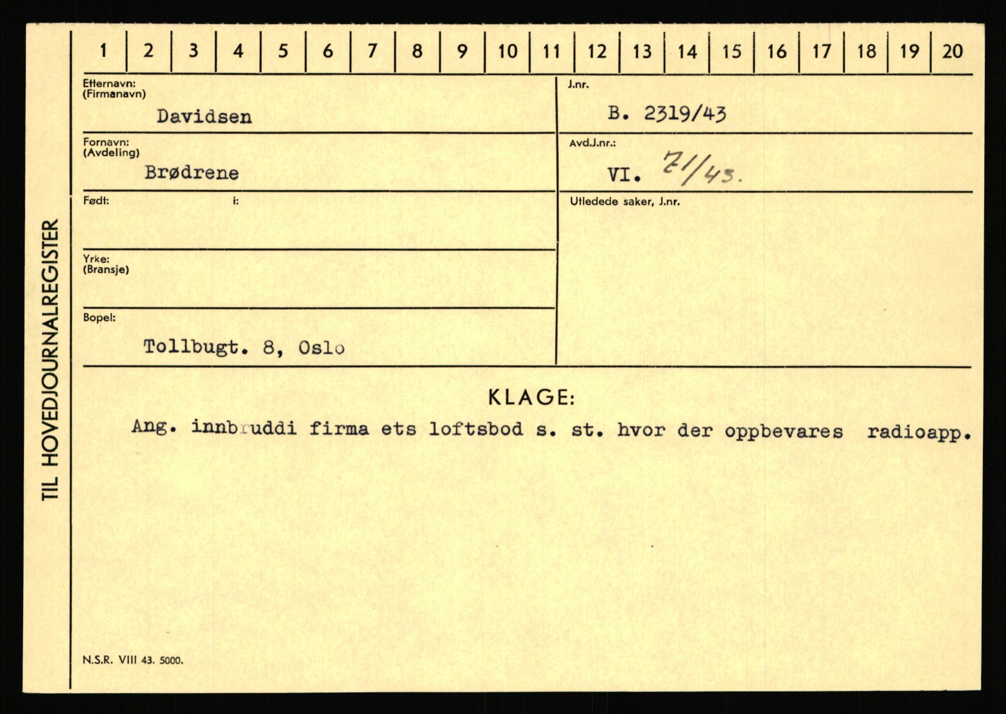 Statspolitiet - Hovedkontoret / Osloavdelingen, AV/RA-S-1329/C/Ca/L0003: Brechan - Eichinger	, 1943-1945, s. 3229