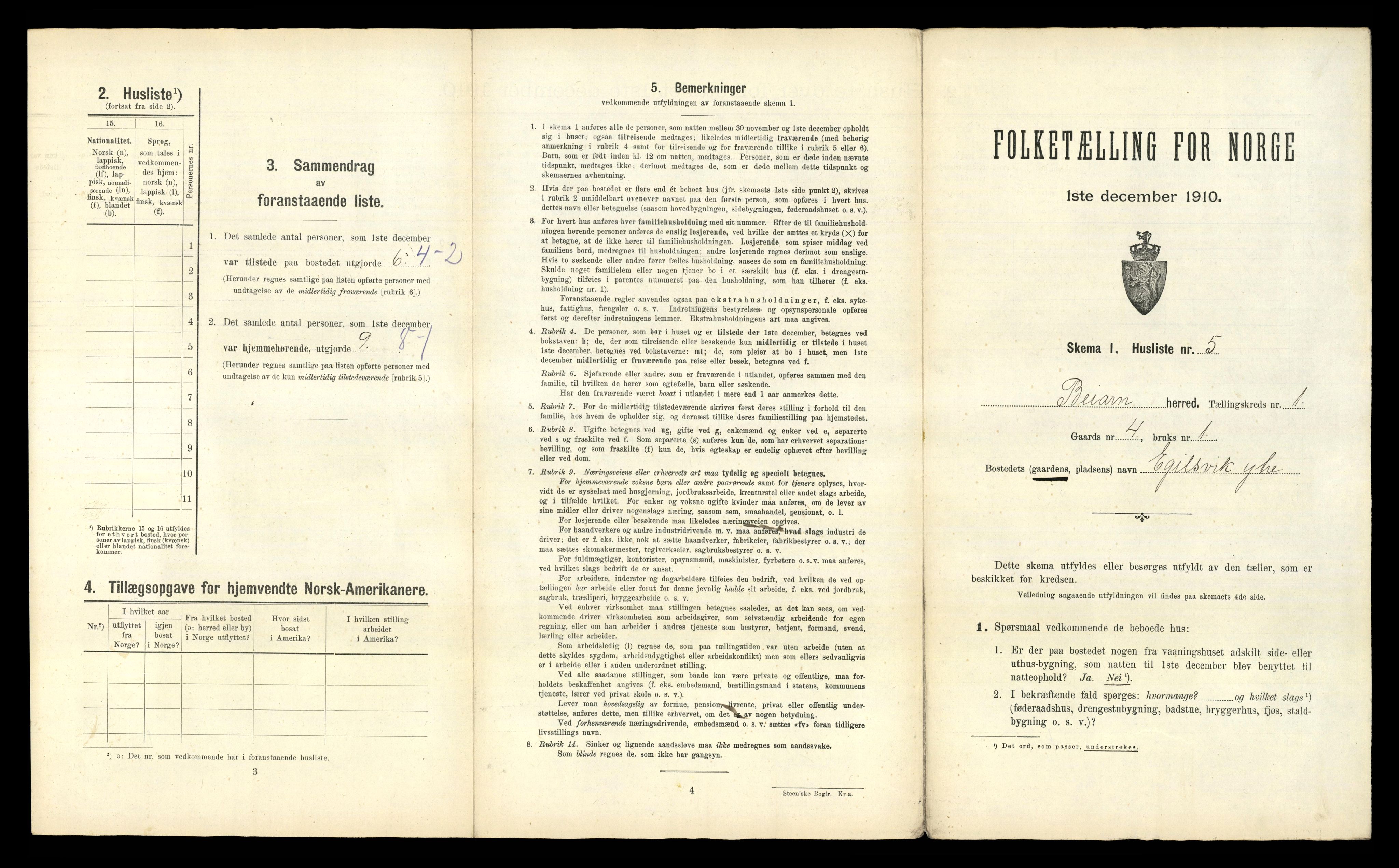 RA, Folketelling 1910 for 1839 Beiarn herred, 1910, s. 37