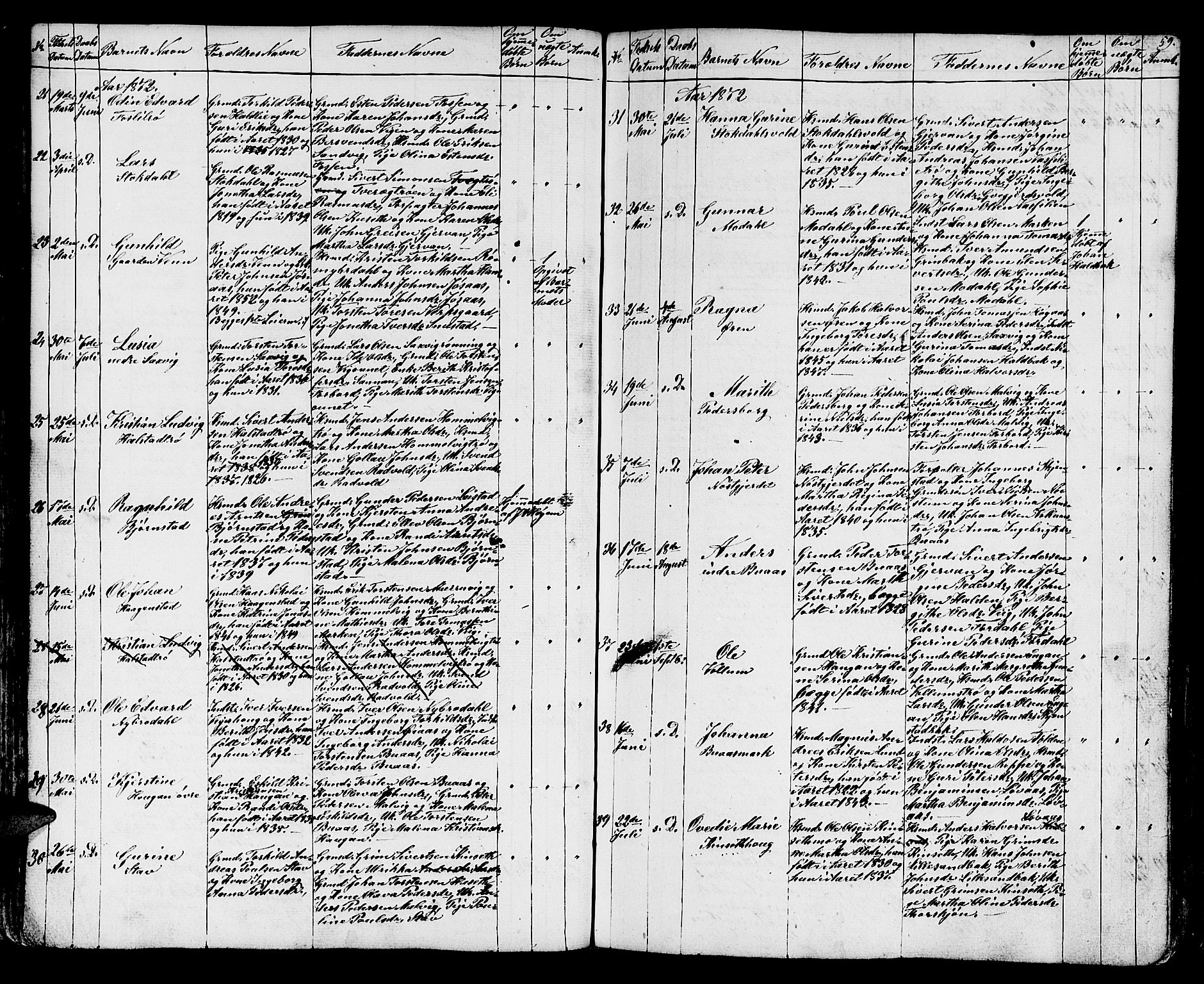 Ministerialprotokoller, klokkerbøker og fødselsregistre - Sør-Trøndelag, AV/SAT-A-1456/616/L0422: Klokkerbok nr. 616C05, 1850-1888, s. 59