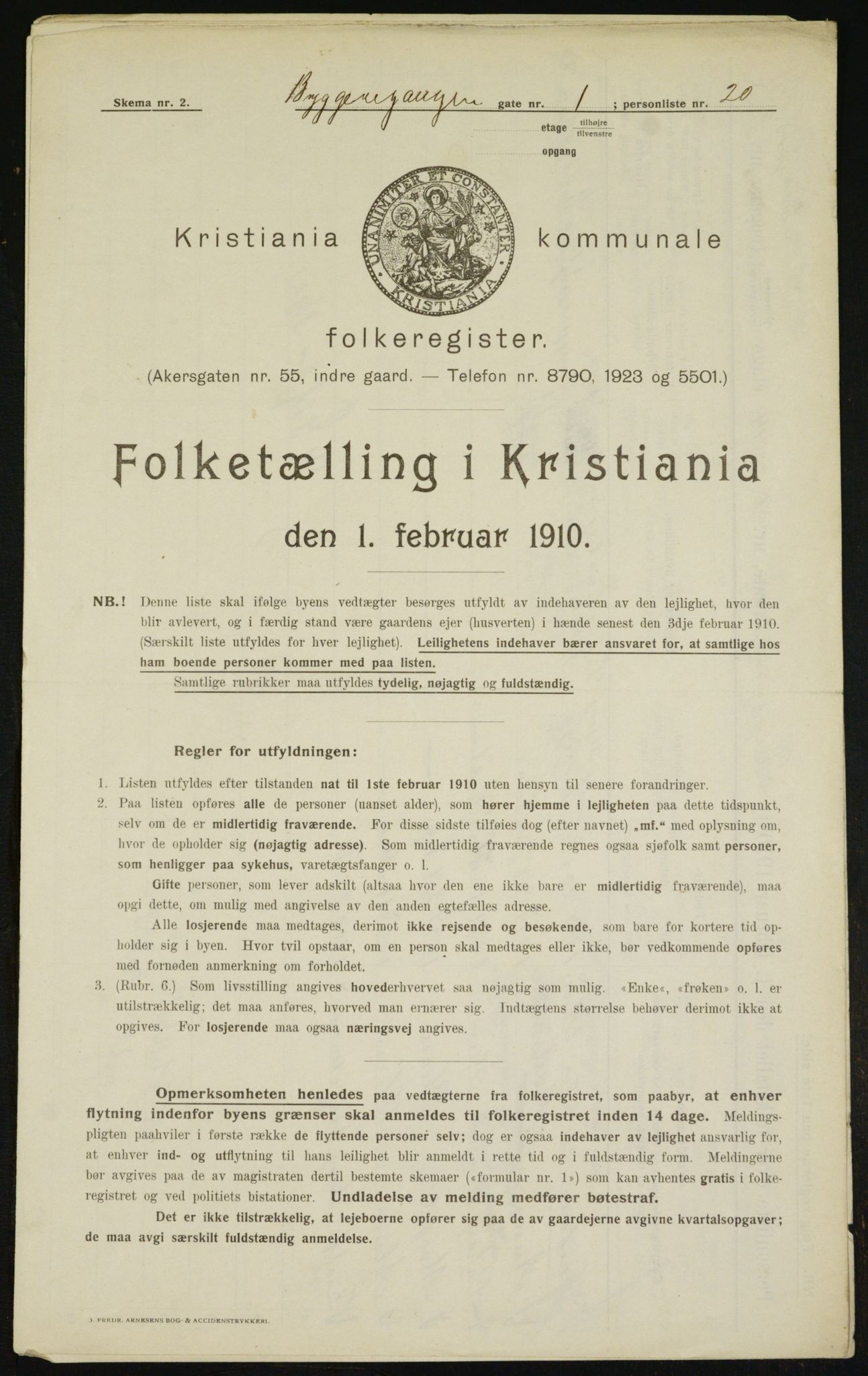 OBA, Kommunal folketelling 1.2.1910 for Kristiania, 1910, s. 9611