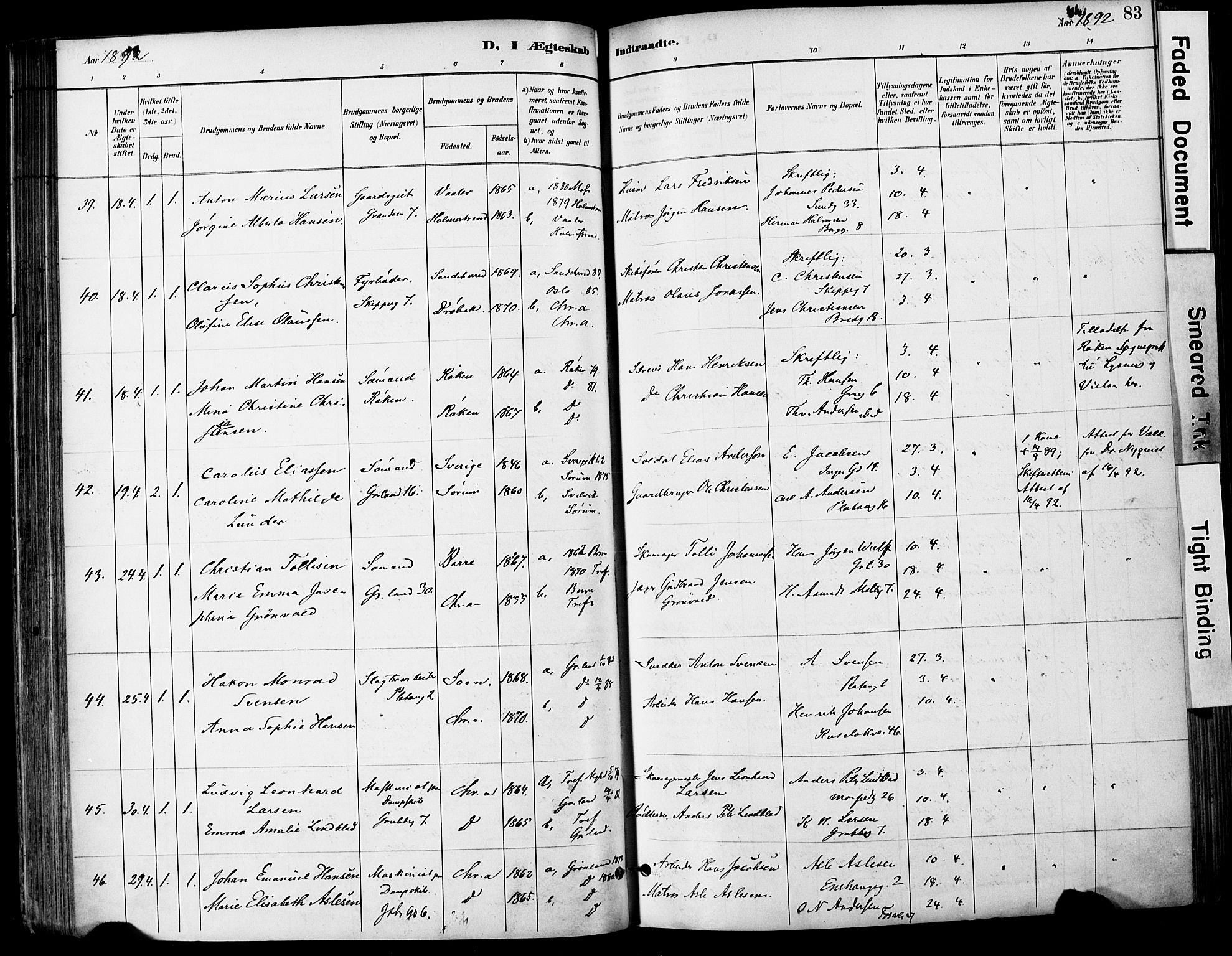 Grønland prestekontor Kirkebøker, AV/SAO-A-10848/F/Fa/L0013: Ministerialbok nr. 13, 1887-1906, s. 83