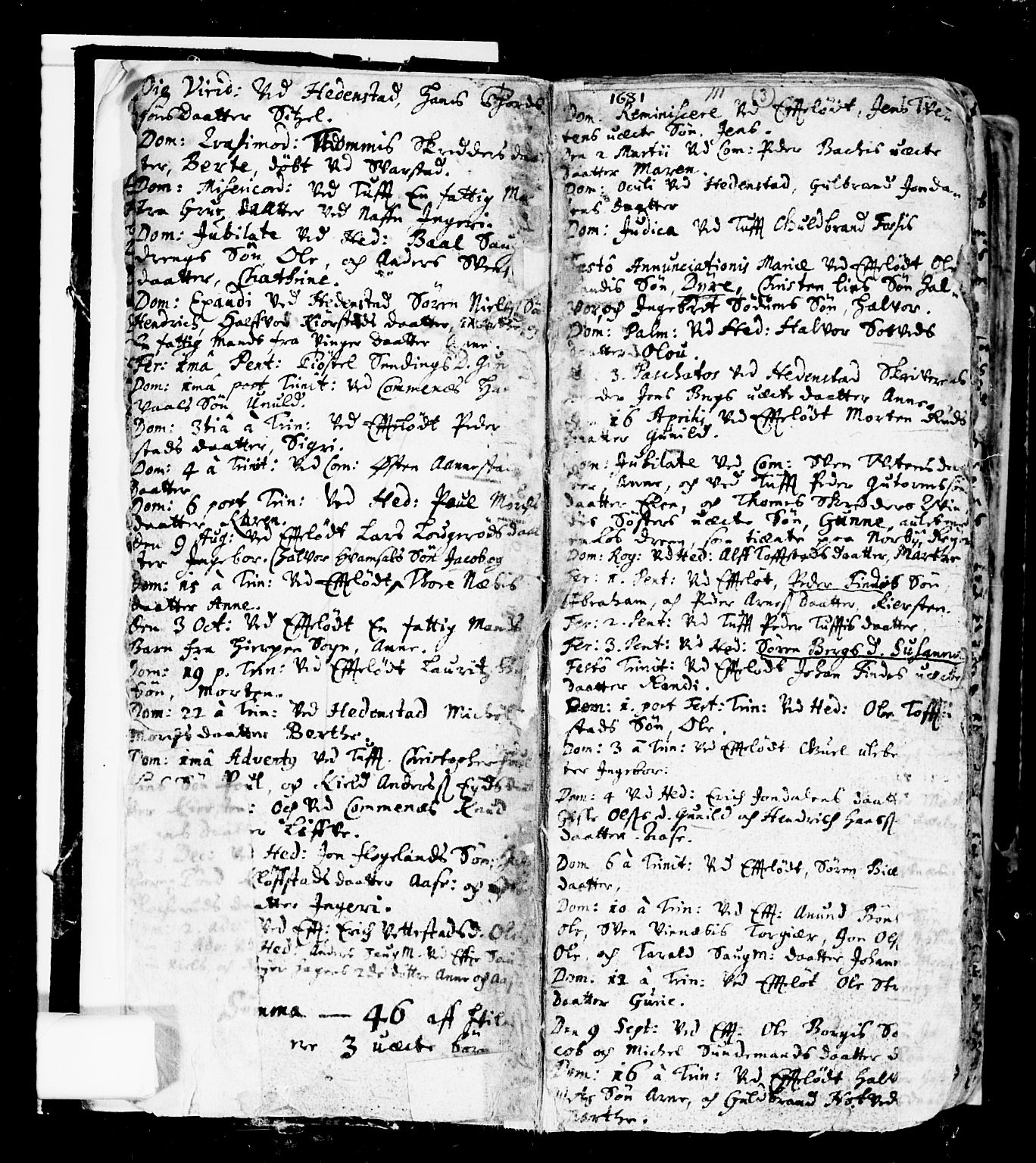 Sandsvær kirkebøker, SAKO/A-244/F/Fa/L0001: Ministerialbok nr. I 1, 1665-1725, s. 3