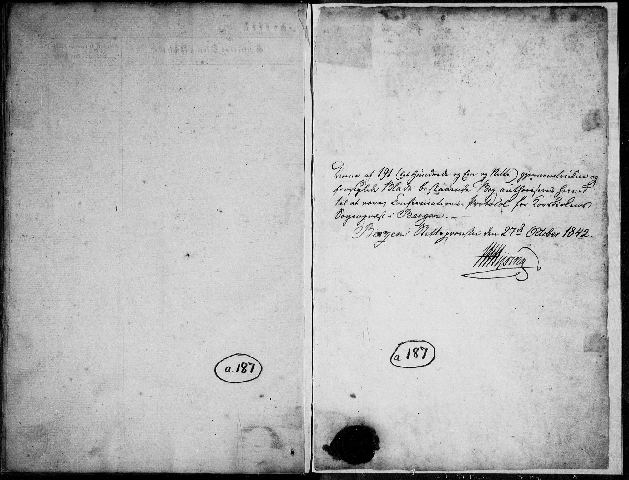 Korskirken sokneprestembete, SAB/A-76101/H/Haa/L0026: Ministerialbok nr. C 2, 1842-1854, s. 187