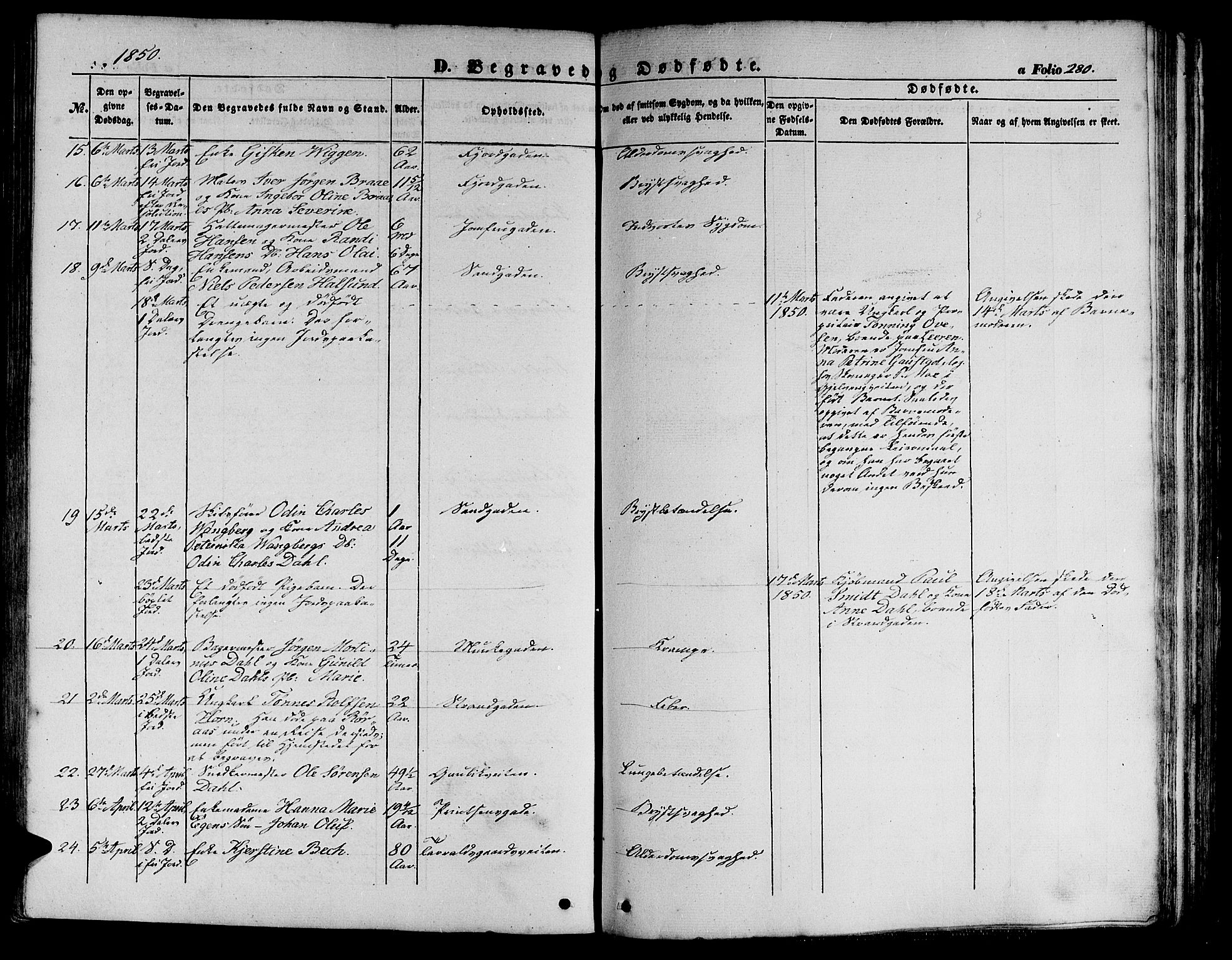 Ministerialprotokoller, klokkerbøker og fødselsregistre - Sør-Trøndelag, SAT/A-1456/602/L0137: Klokkerbok nr. 602C05, 1846-1856, s. 280