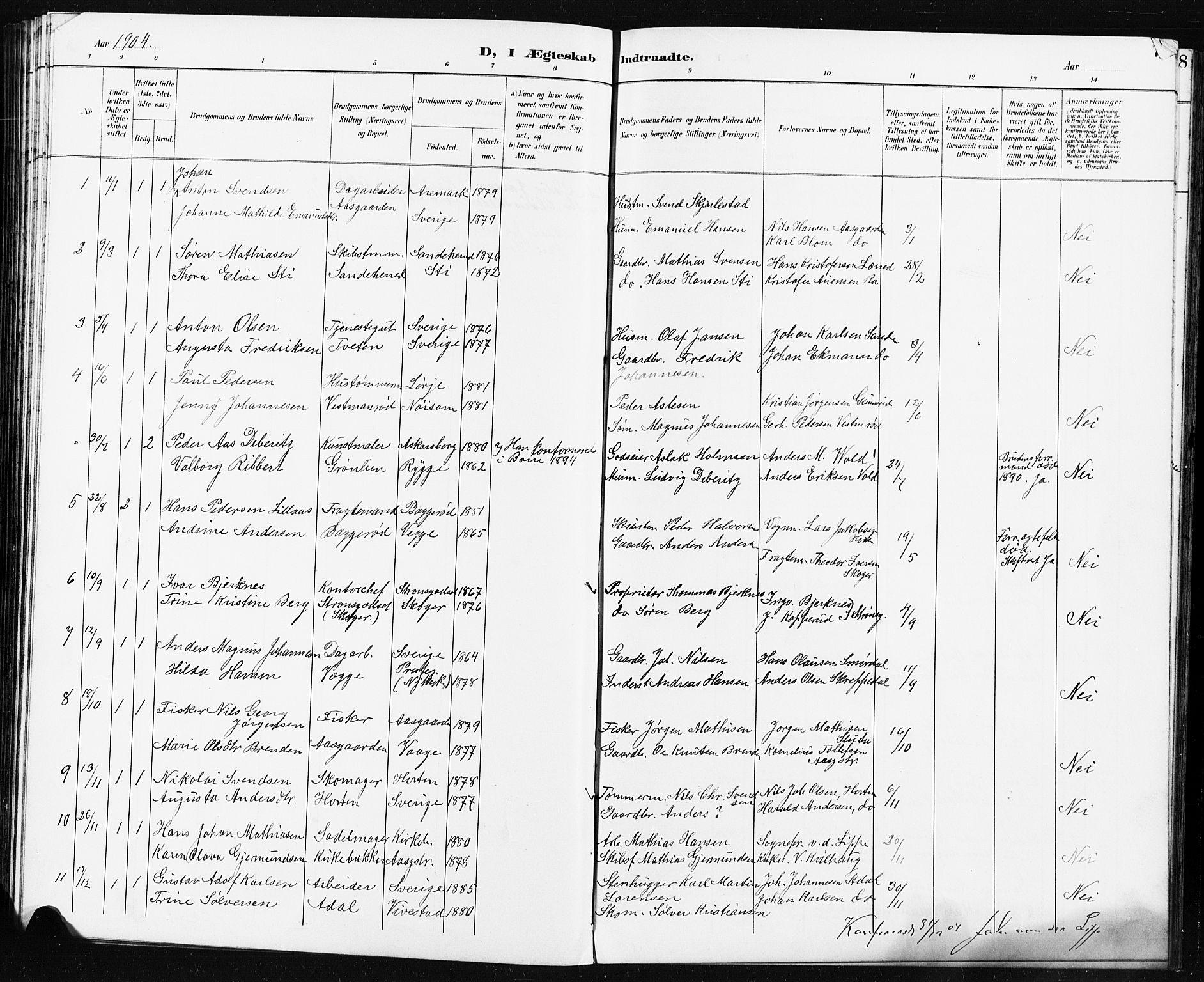 Borre kirkebøker, AV/SAKO-A-338/G/Ga/L0004: Klokkerbok nr. I 4, 1892-1913, s. 75