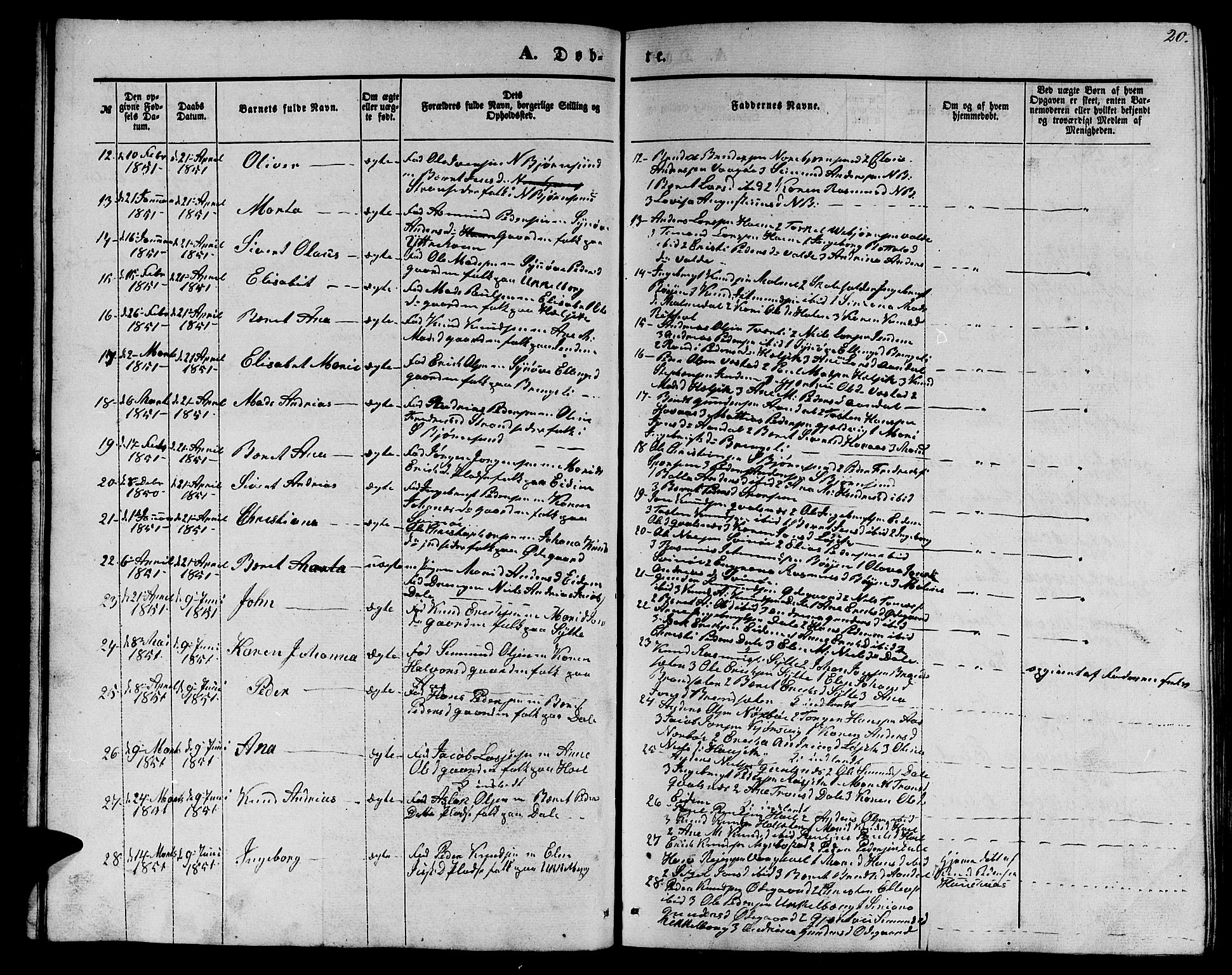 Ministerialprotokoller, klokkerbøker og fødselsregistre - Møre og Romsdal, SAT/A-1454/565/L0753: Klokkerbok nr. 565C02, 1845-1870, s. 20