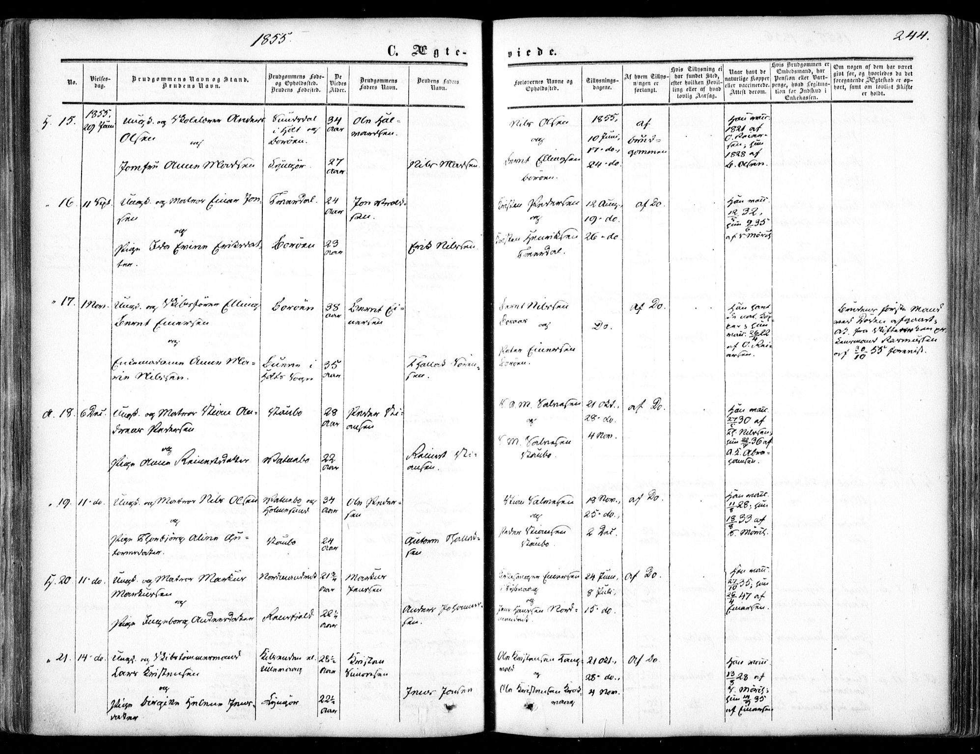 Dypvåg sokneprestkontor, AV/SAK-1111-0007/F/Fa/Faa/L0006: Ministerialbok nr. A 6, 1855-1872, s. 244