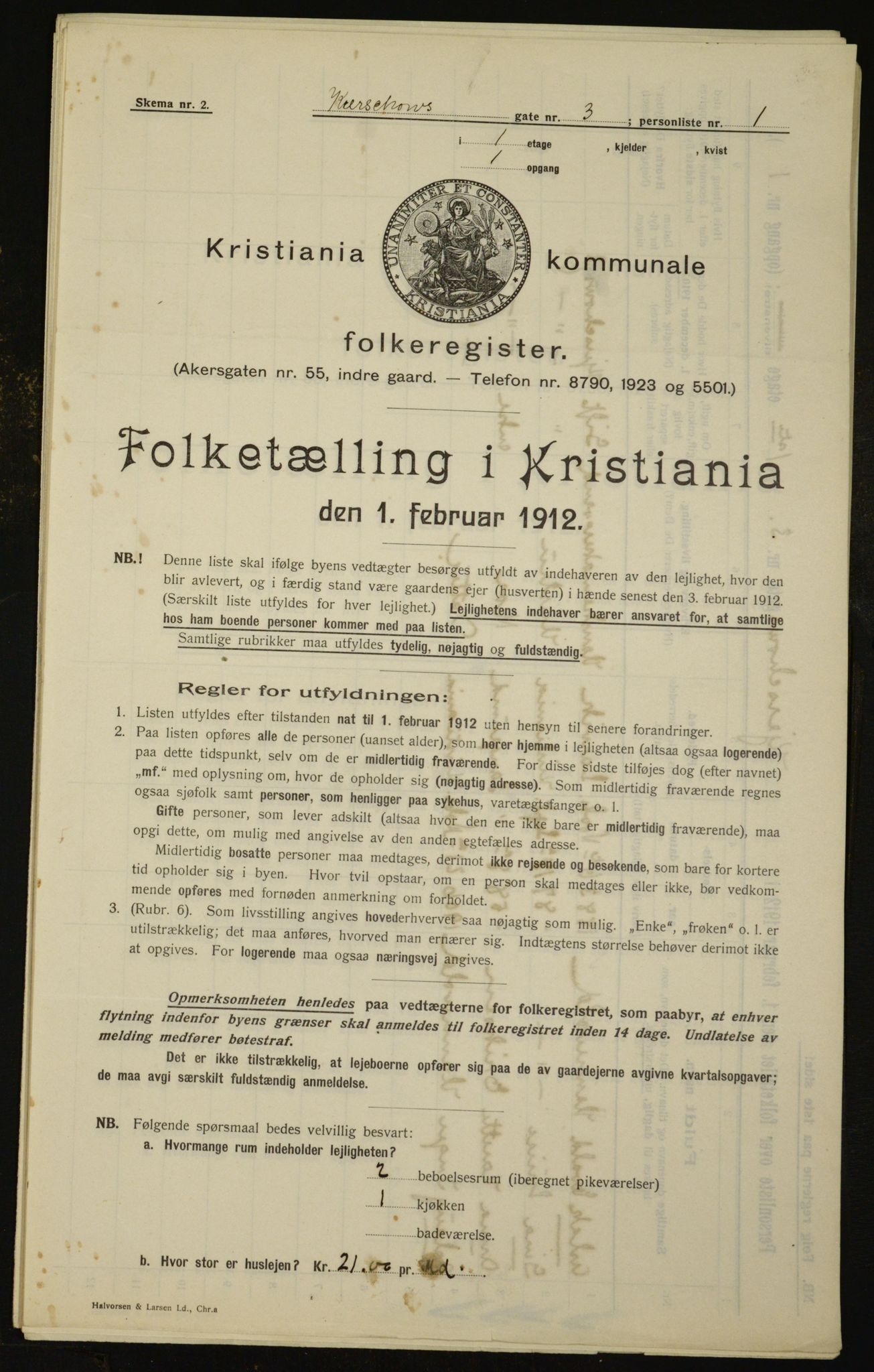 OBA, Kommunal folketelling 1.2.1912 for Kristiania, 1912, s. 49700