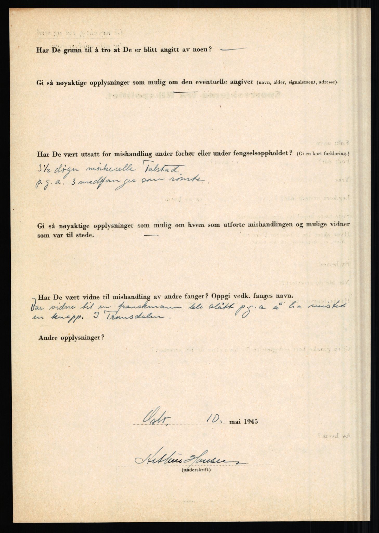 Rikspolitisjefen, AV/RA-S-1560/L/L0006: Hansen, Adolf Boye - Hemstad, Gunnar, 1940-1945, s. 46