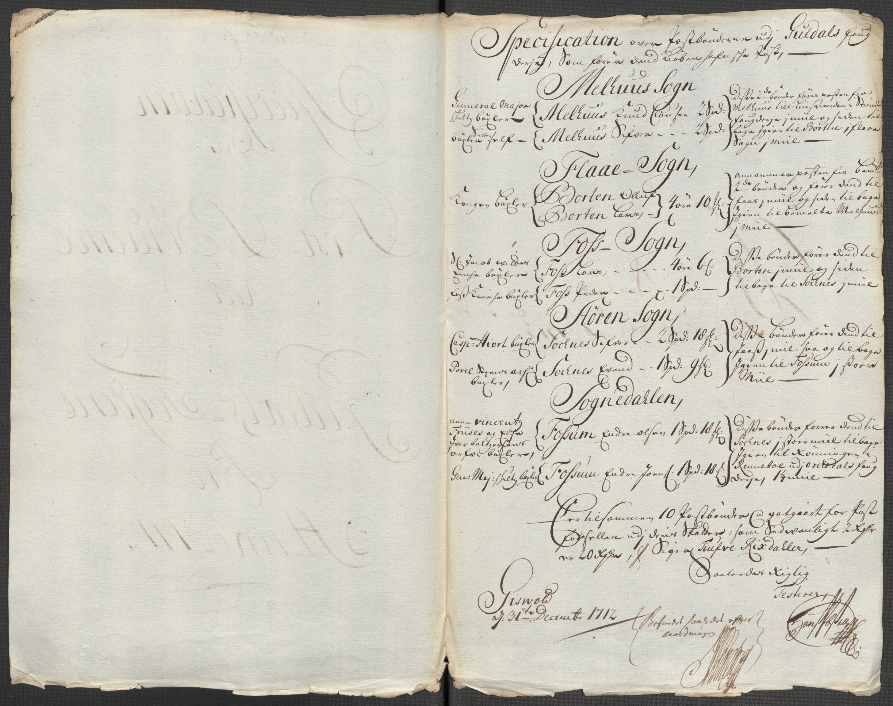 Rentekammeret inntil 1814, Reviderte regnskaper, Fogderegnskap, RA/EA-4092/R60/L3963: Fogderegnskap Orkdal og Gauldal, 1712, s. 483