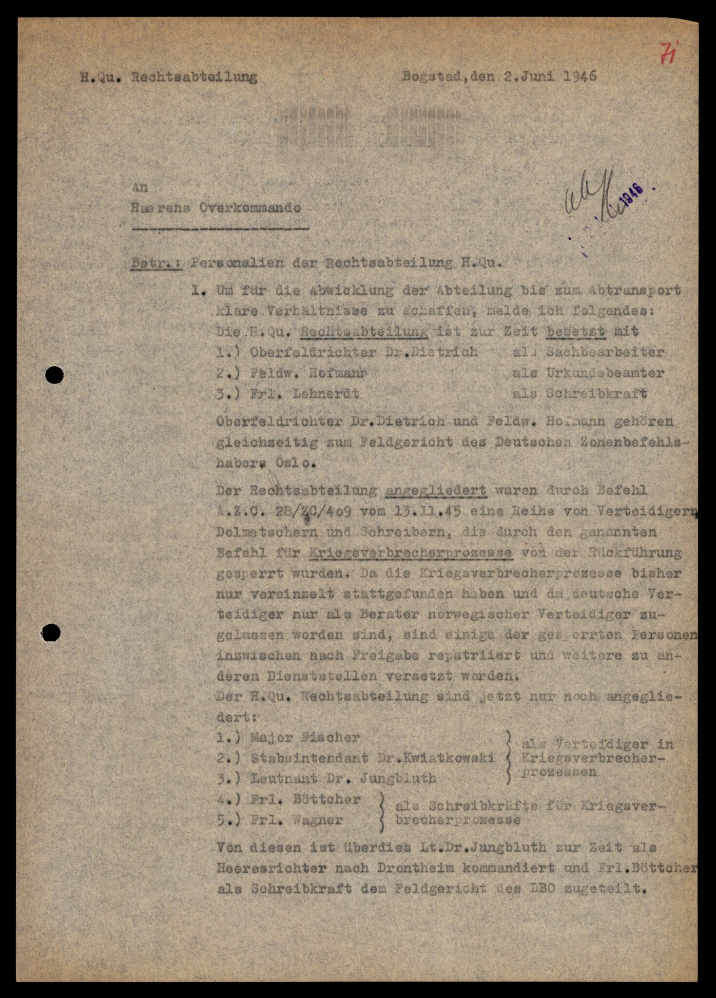 Forsvarets Overkommando. 2 kontor. Arkiv 11.4. Spredte tyske arkivsaker, AV/RA-RAFA-7031/D/Dar/Darc/L0009: FO.II, 1945-1948, s. 144