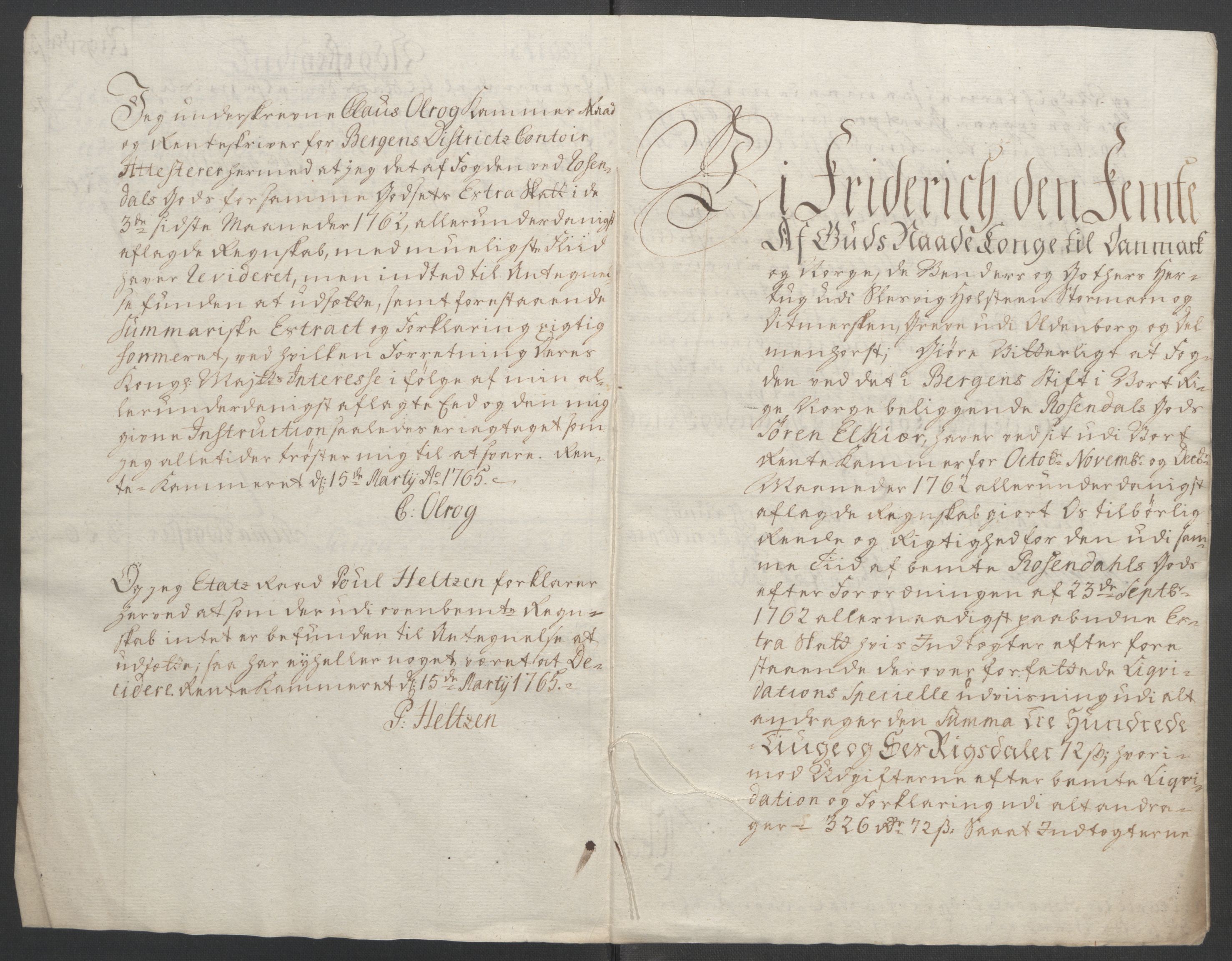 Rentekammeret inntil 1814, Reviderte regnskaper, Fogderegnskap, AV/RA-EA-4092/R49/L3157: Ekstraskatten Rosendal Baroni, 1762-1772, s. 9