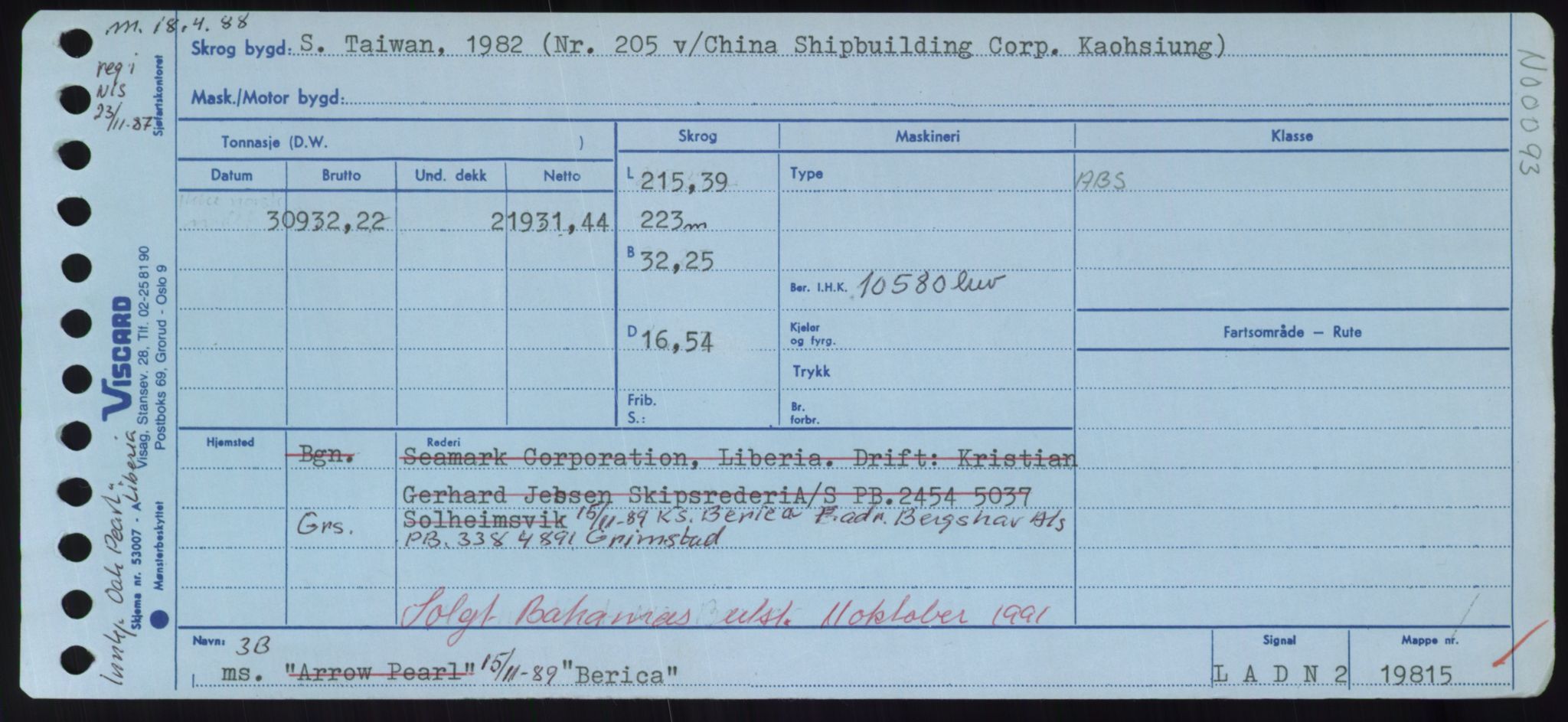 Sjøfartsdirektoratet med forløpere, Skipsmålingen, RA/S-1627/H/Hd/L0003: Fartøy, B-Bev, s. 843