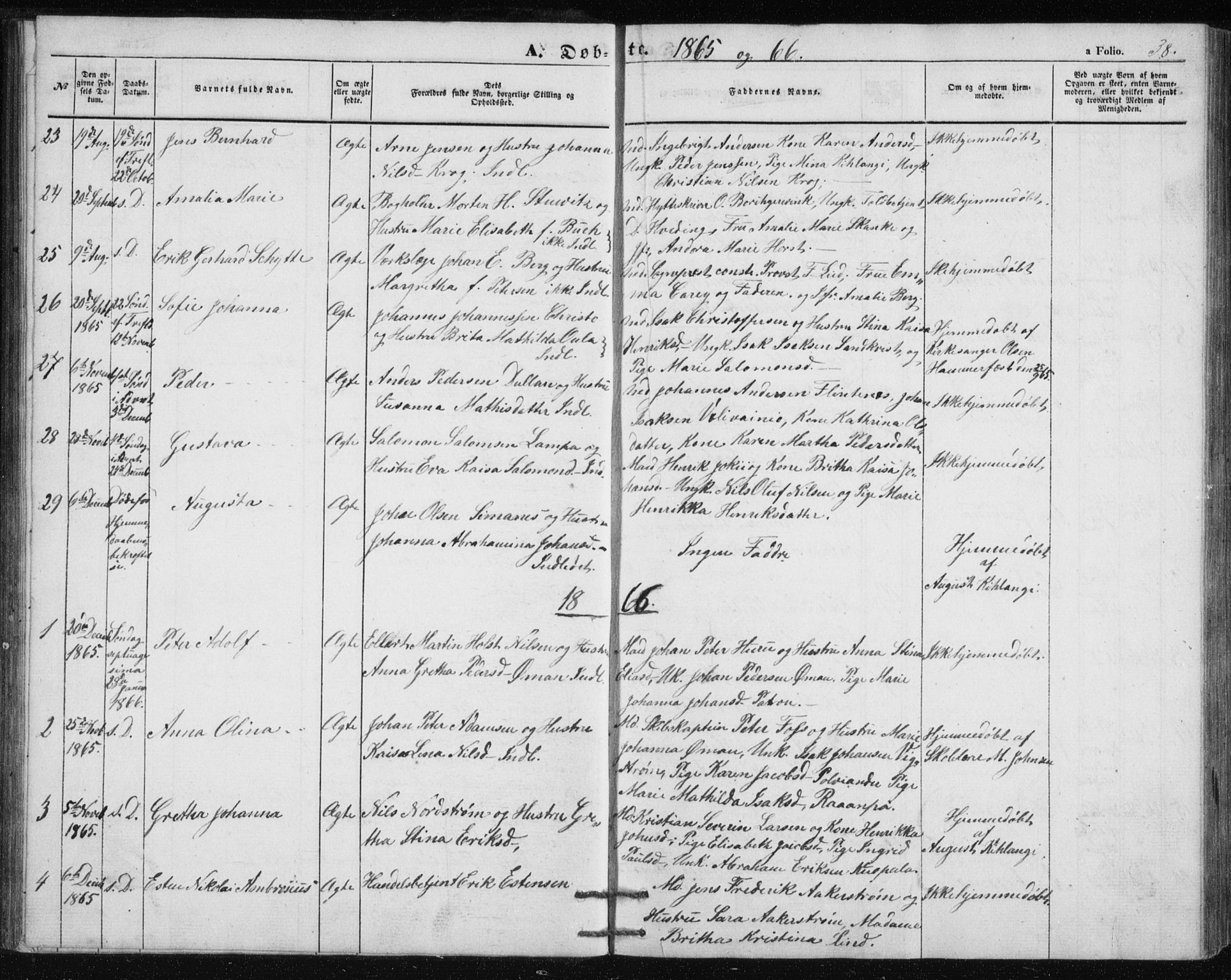 Alta sokneprestkontor, AV/SATØ-S-1338/H/Hb/L0002.klokk: Klokkerbok nr. 2, 1856-1880, s. 38