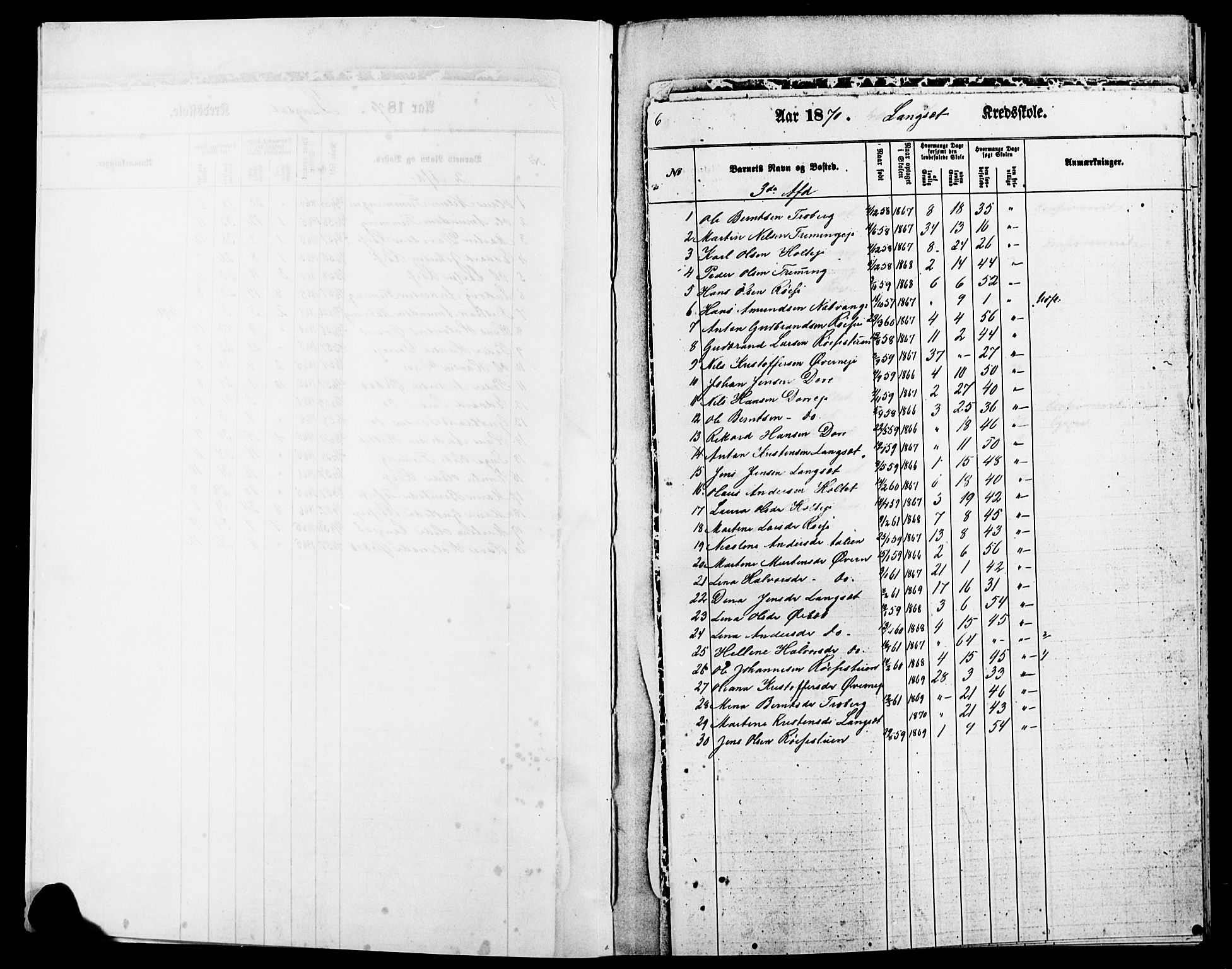Eidsvoll prestekontor Kirkebøker, AV/SAO-A-10888/O/Oa/L0004: Annen kirkebok nr. 4, 1870-1896, s. 6
