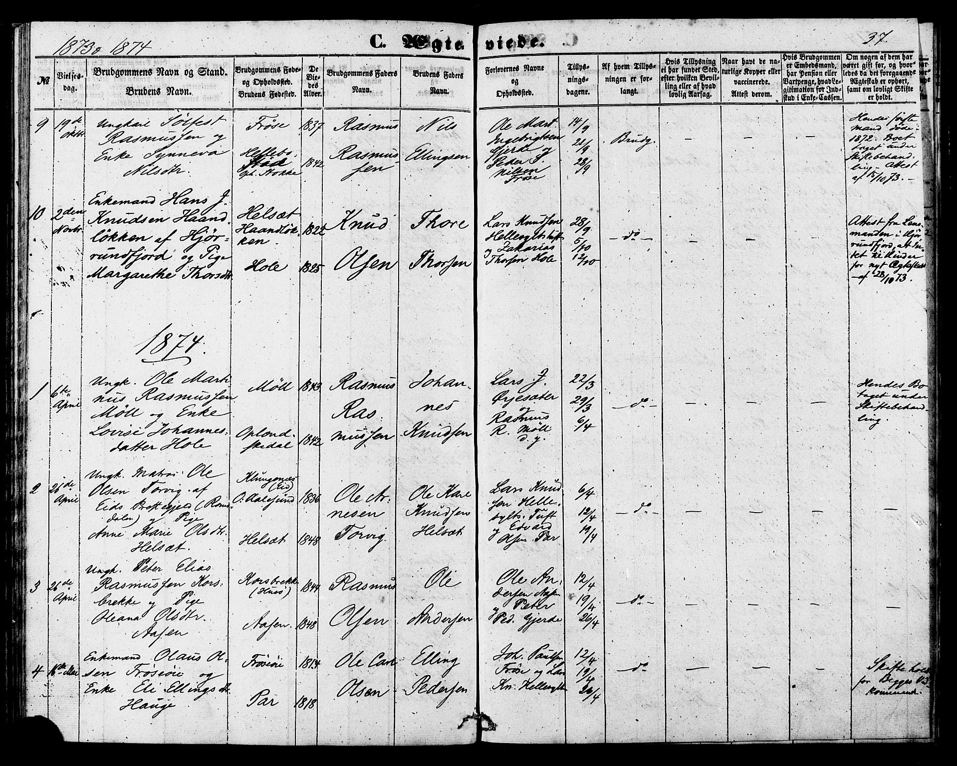 Ministerialprotokoller, klokkerbøker og fødselsregistre - Møre og Romsdal, AV/SAT-A-1454/517/L0224: Ministerialbok nr. 517A04, 1853-1880, s. 37