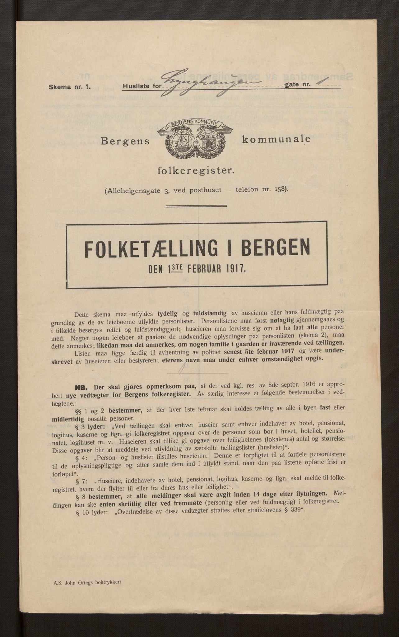 SAB, Kommunal folketelling 1917 for Bergen kjøpstad, 1917, s. 22250