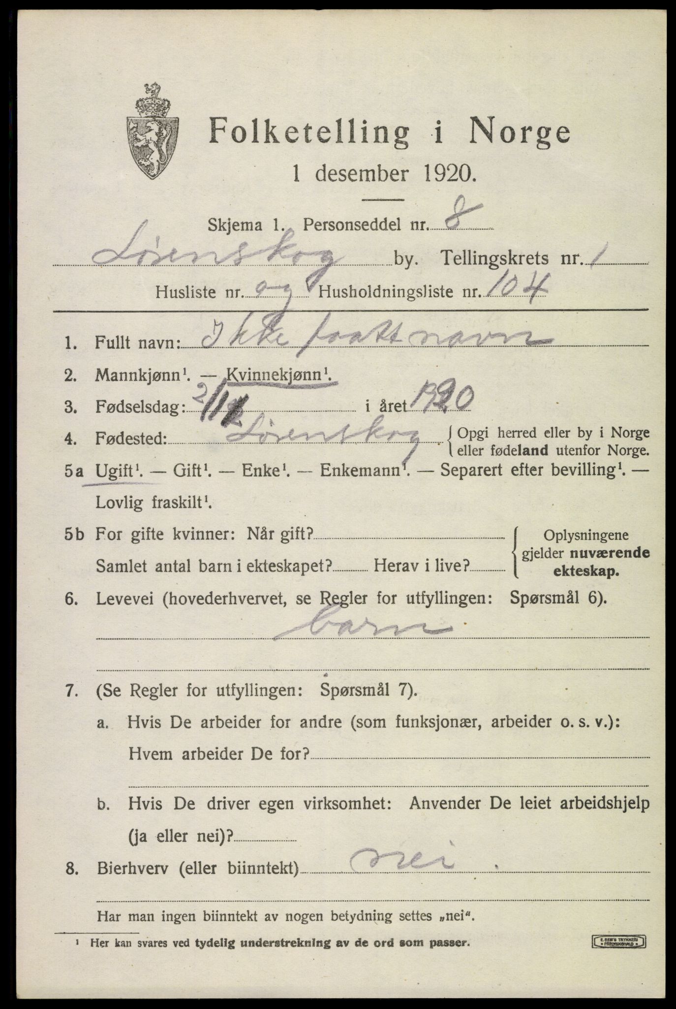 SAO, Folketelling 1920 for 0230 Lørenskog herred, 1920, s. 2131