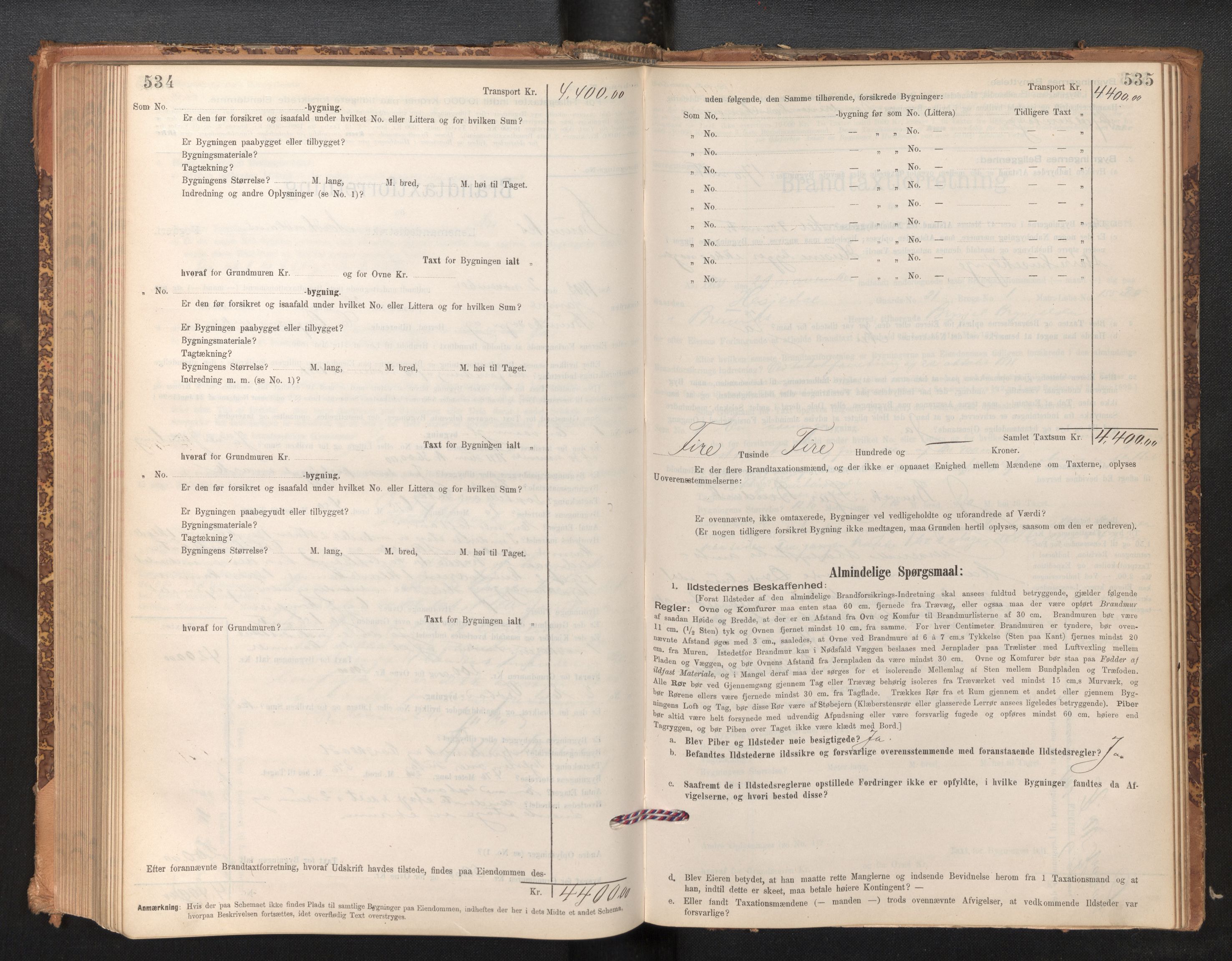Lensmannen i Bruvik, SAB/A-31301/0012/L0006: Branntakstprotokoll, skjematakst, 1894-1906, s. 534-535