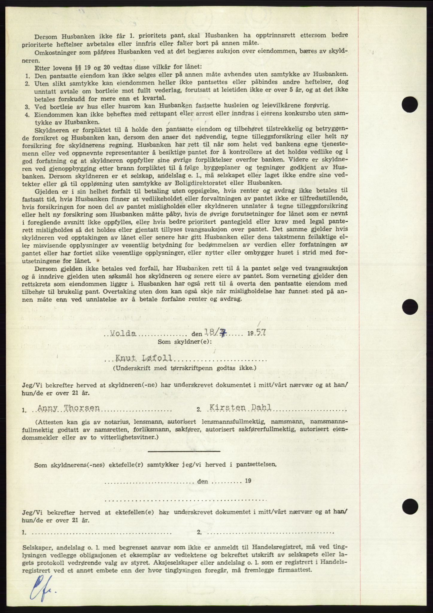 Søre Sunnmøre sorenskriveri, AV/SAT-A-4122/1/2/2C/L0130: Pantebok nr. 18B, 1957-1958, Dagboknr: 1654/1957