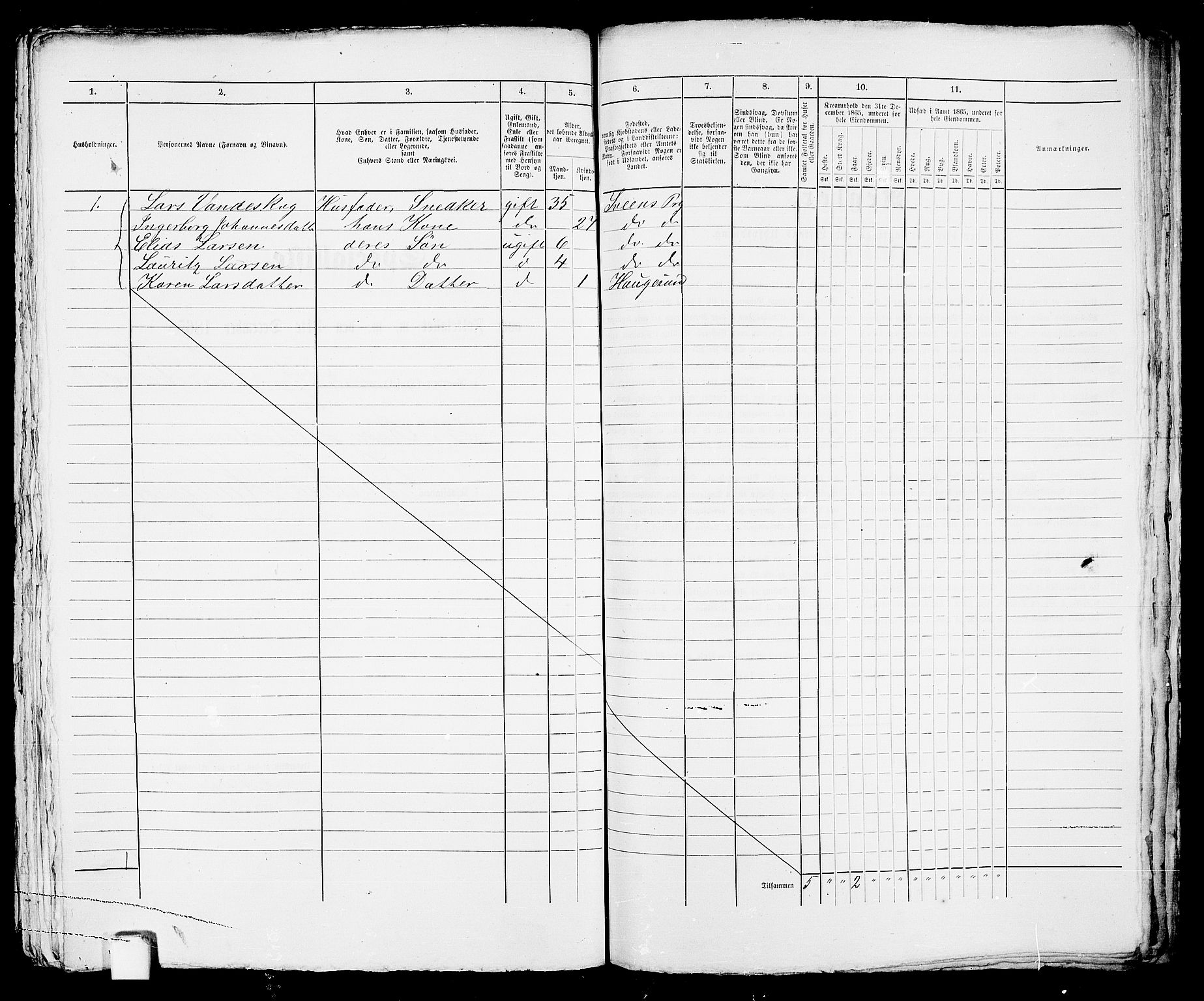 RA, Folketelling 1865 for 1106B Torvastad prestegjeld, Haugesund ladested, 1865, s. 498